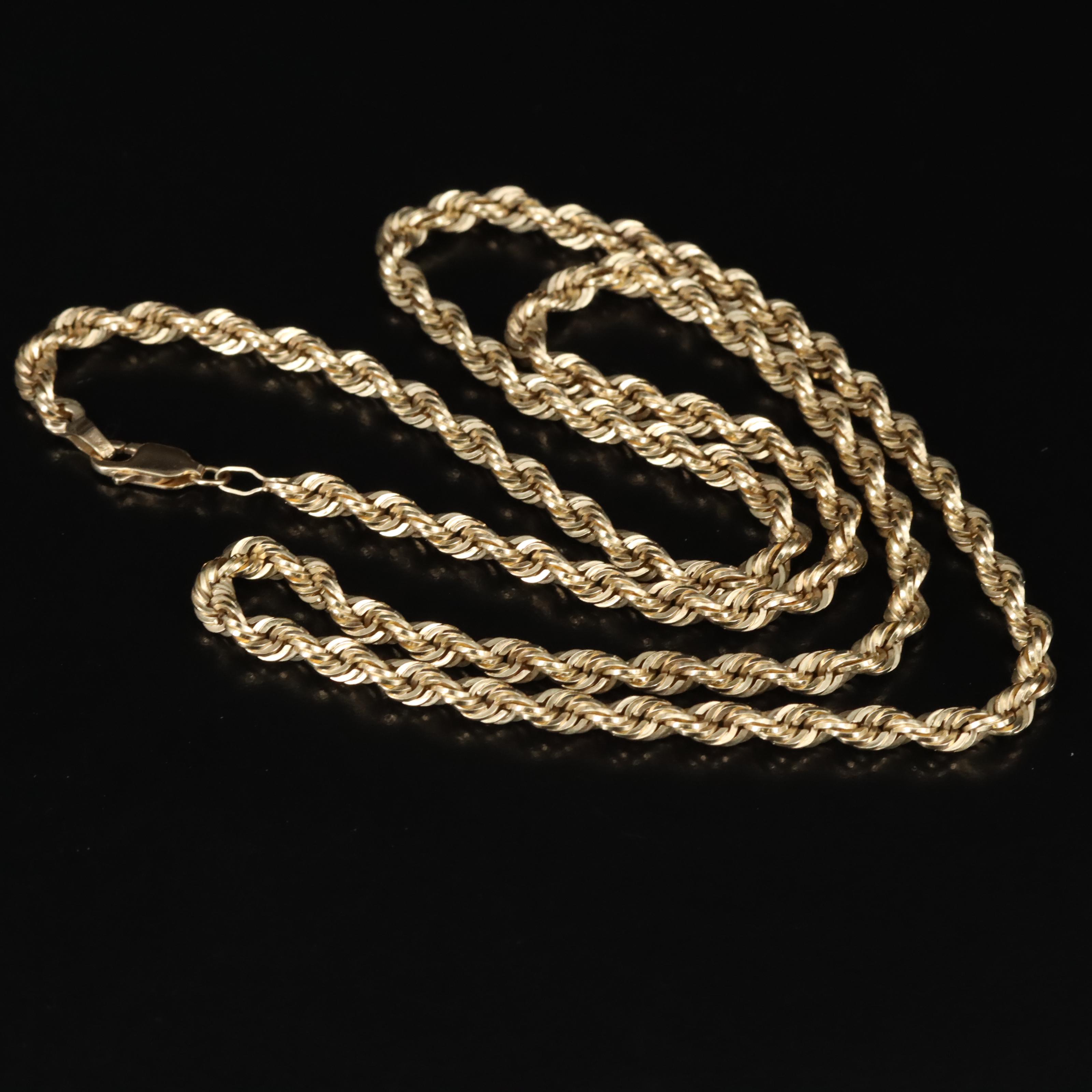 10K Rope Chain Necklace