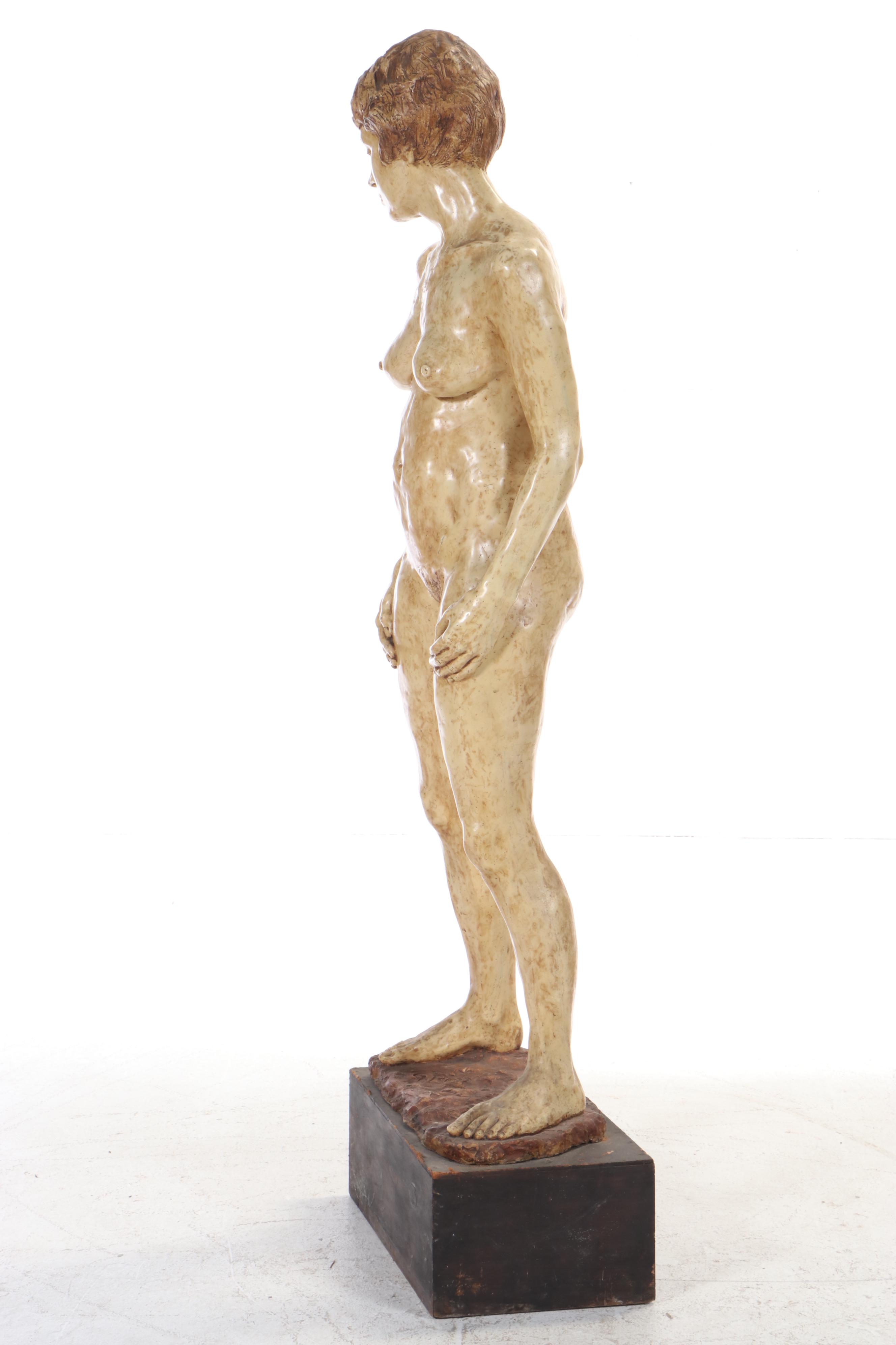 Gary Ross Life-Size Standing Female Nude Painted Fiberglass Sculpture