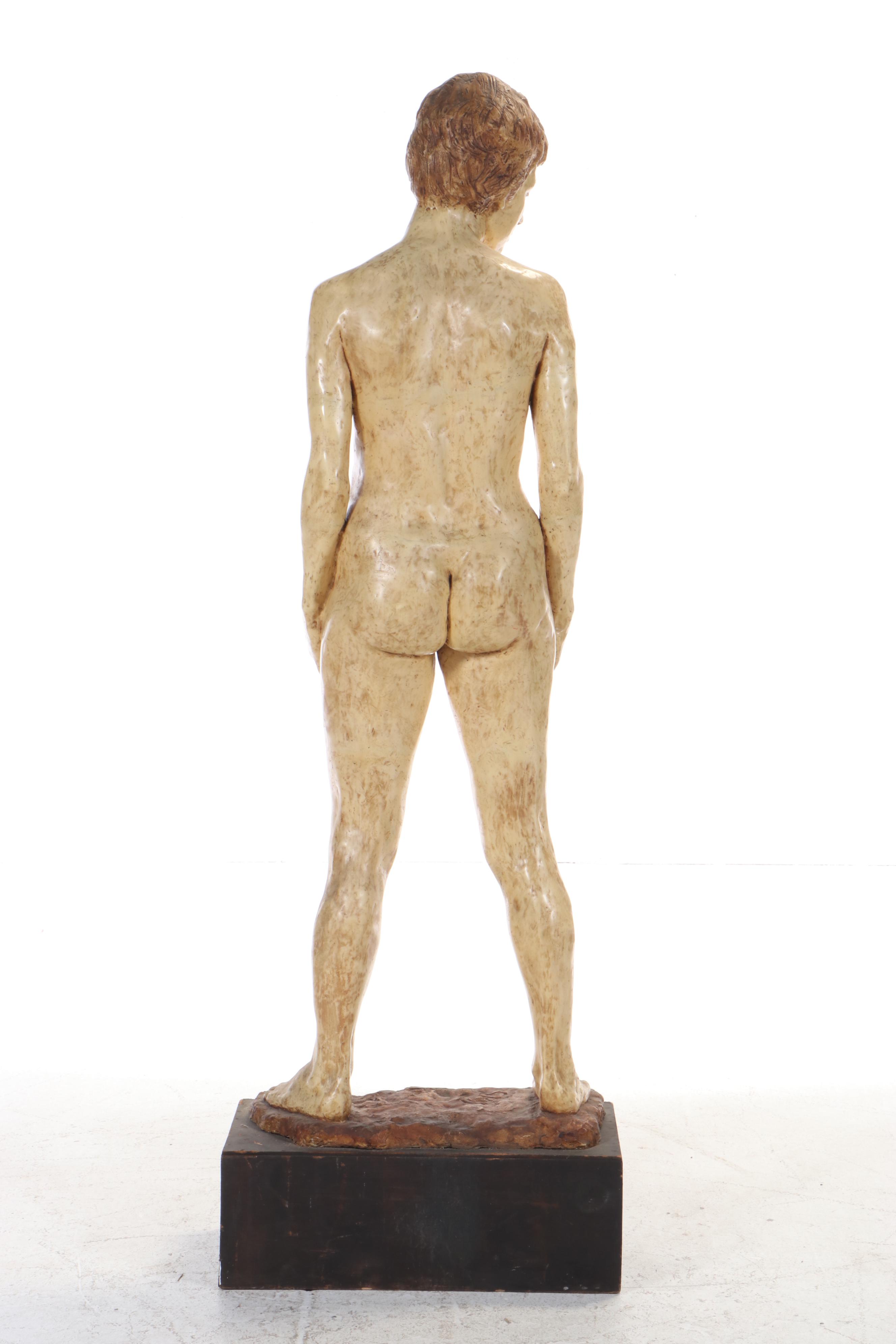 Gary Ross Life-Size Standing Female Nude Painted Fiberglass Sculpture