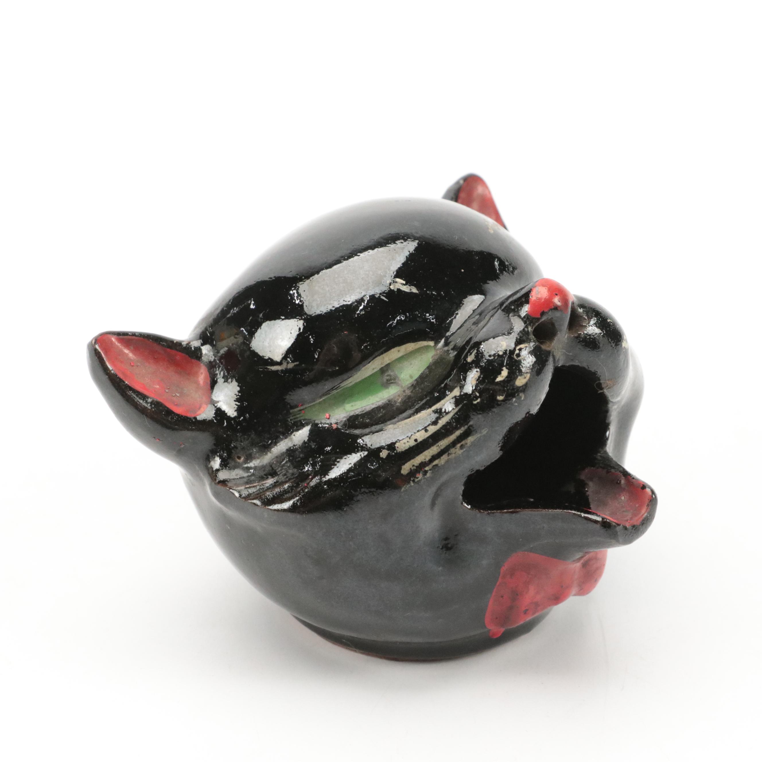 Ceramic Cat Shaped Light with Other Figurines and Decor