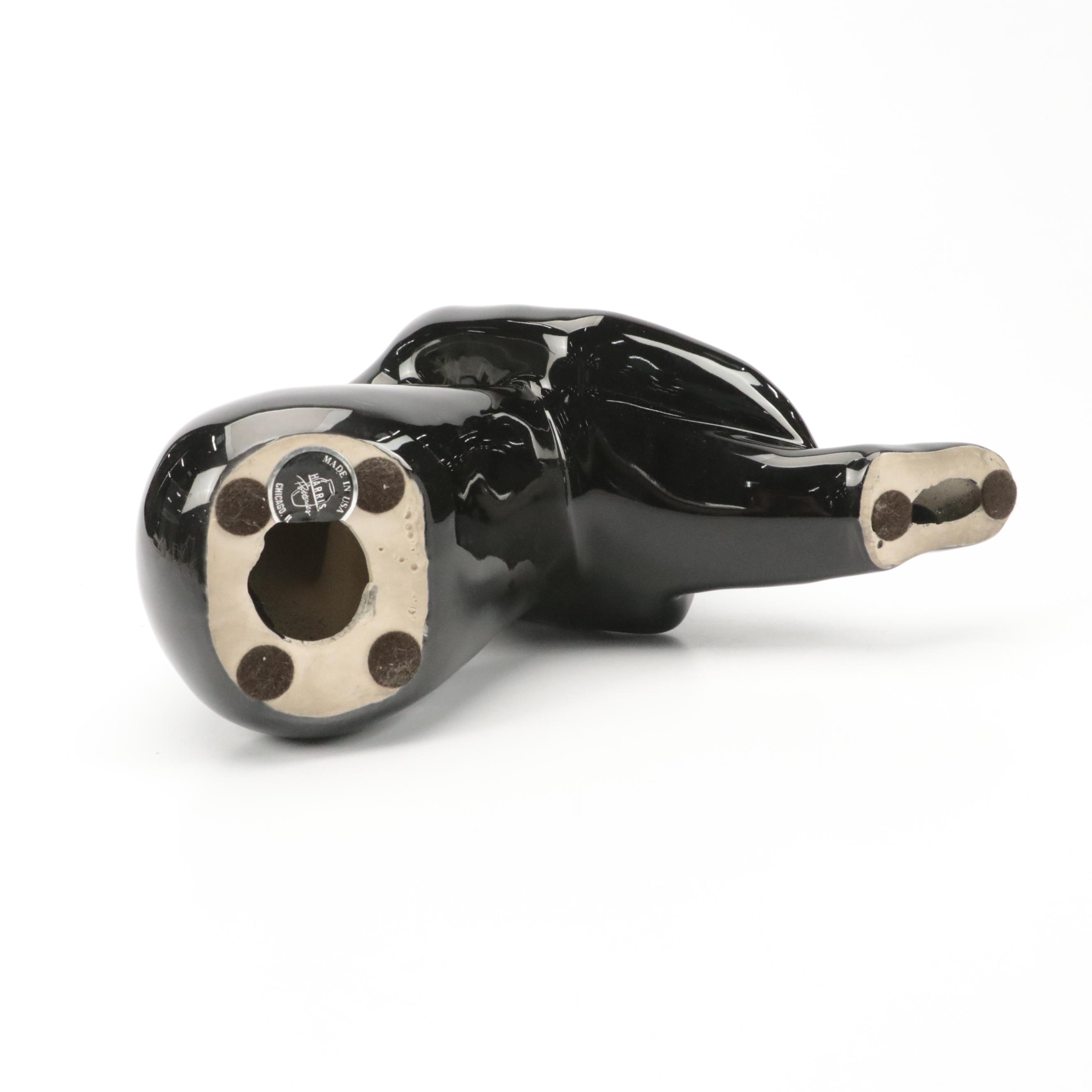 Harris Potteries High Gloss Black Black Glazed Female Figurine