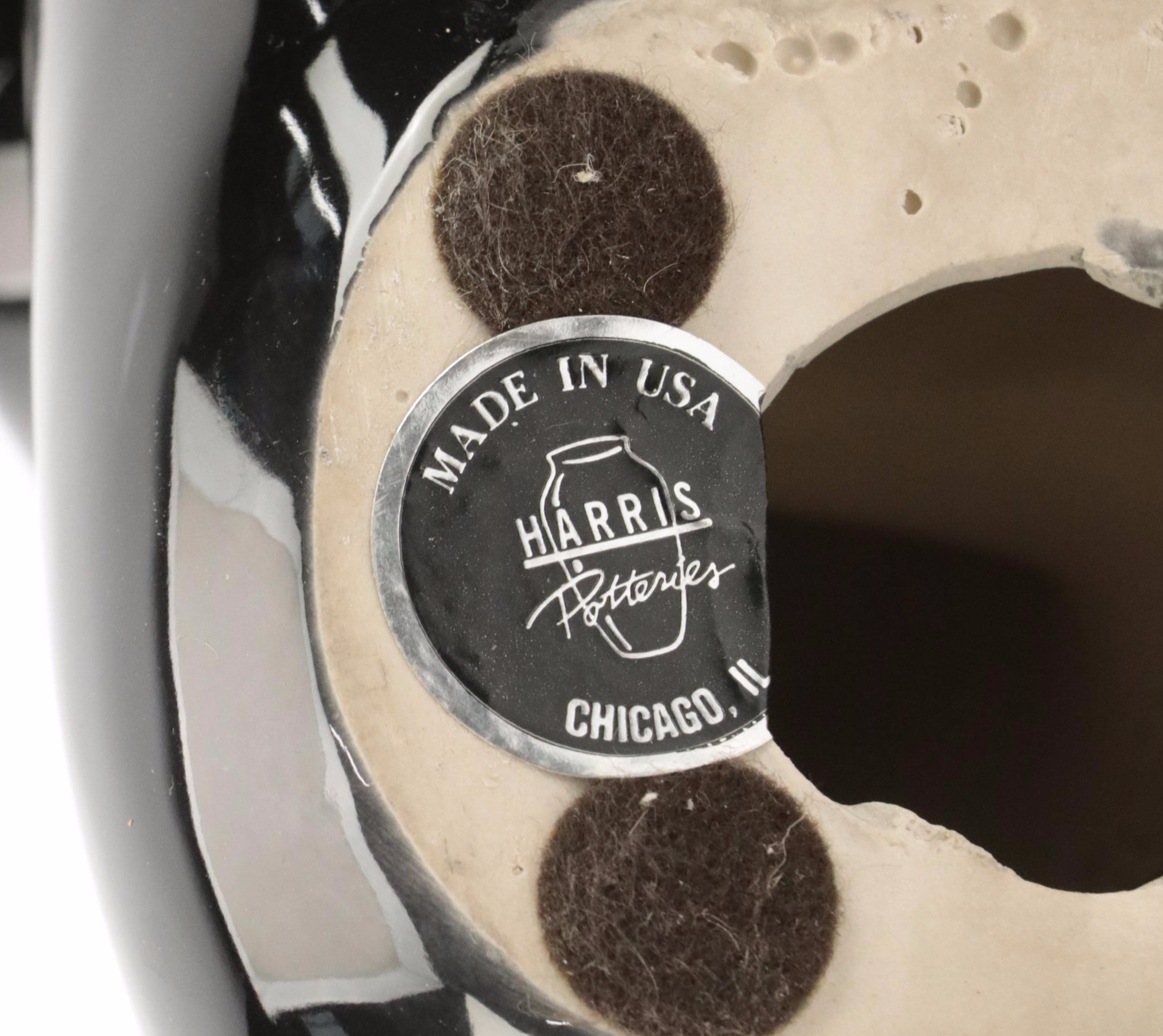 Harris Potteries High Gloss Black Black Glazed Female Figurine