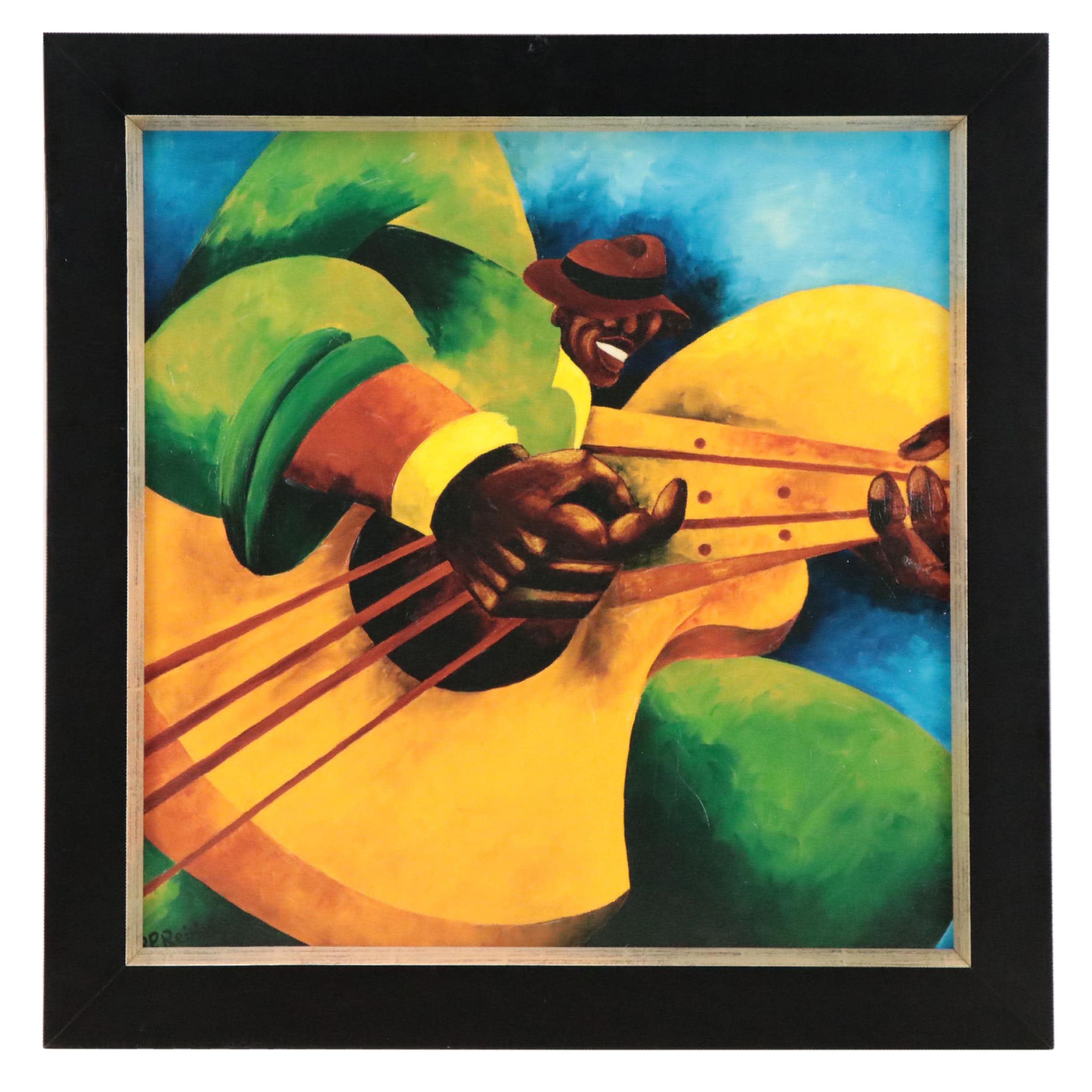 After Philemon Reid Giclée of Stylized Musician, 21st Century