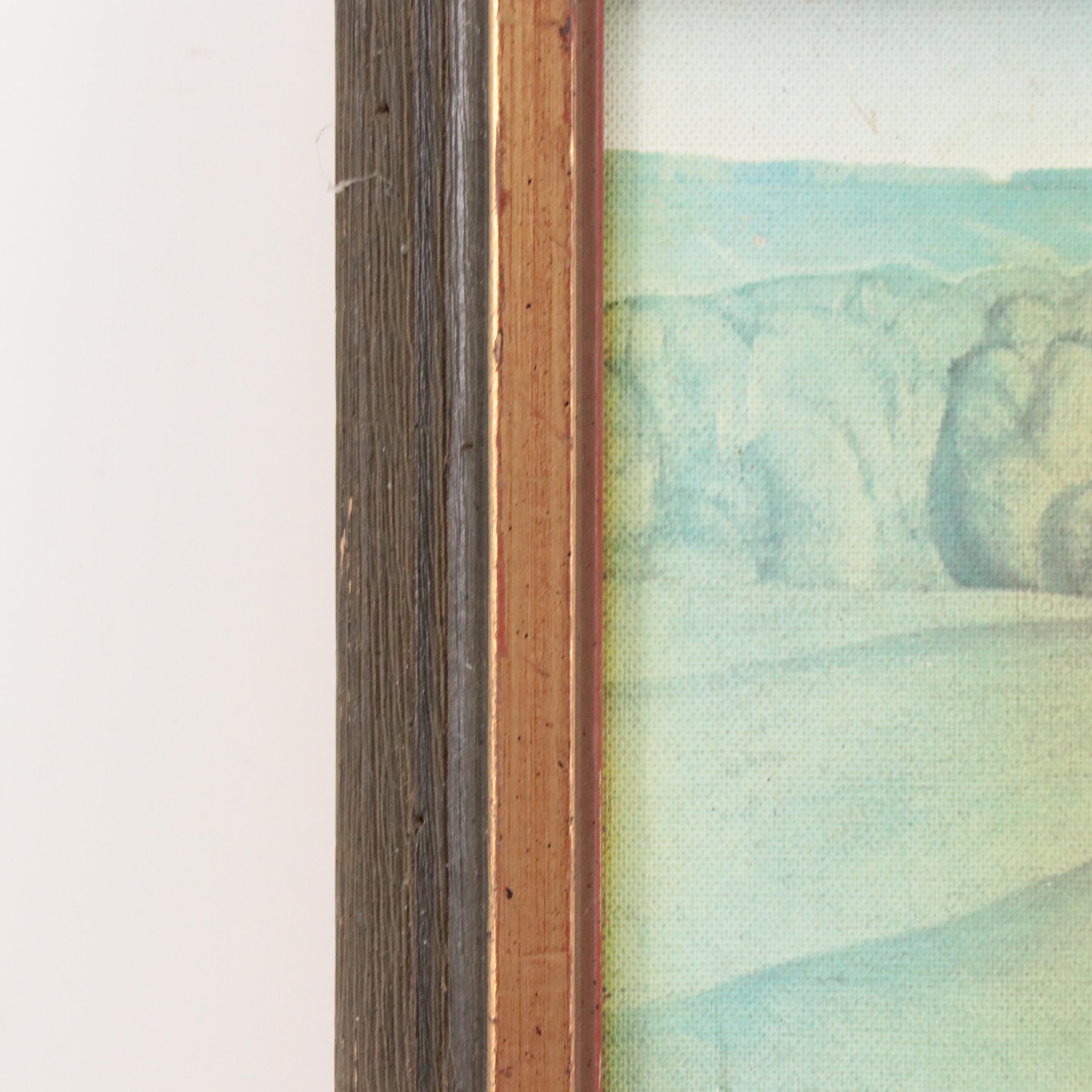 After Grant Wood Offset Lithograph "Fall Plowing"