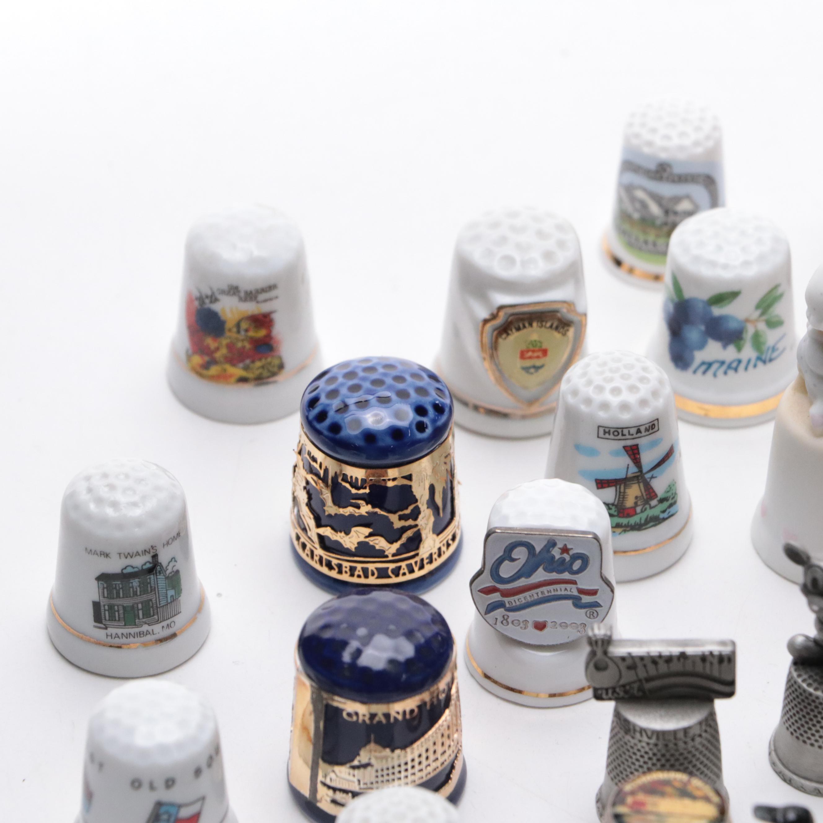 Porcelain, Metal and Novelty Thimble Collection