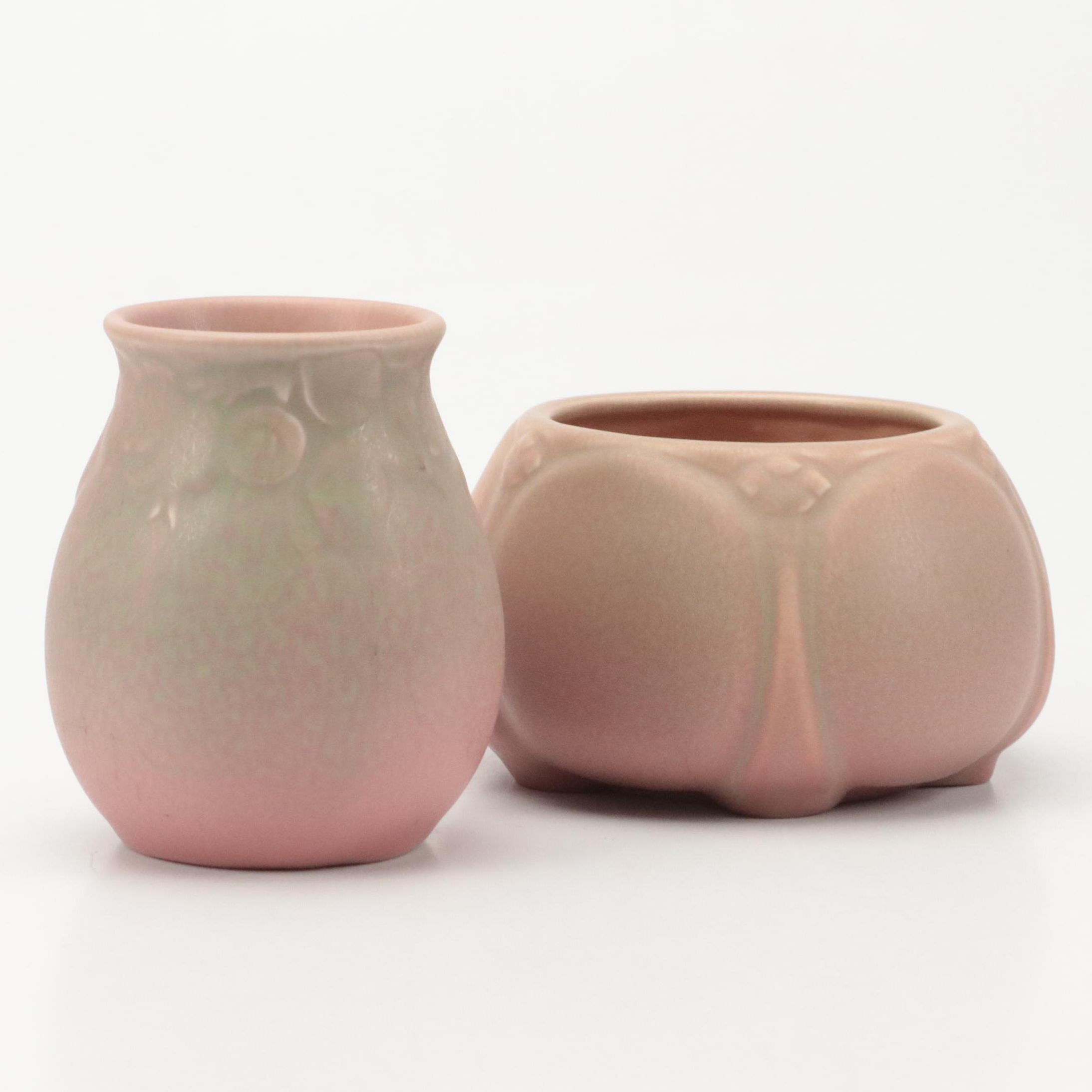 Rookwood Pottery Ceramic Vase and Bowl, 1921 and 1936