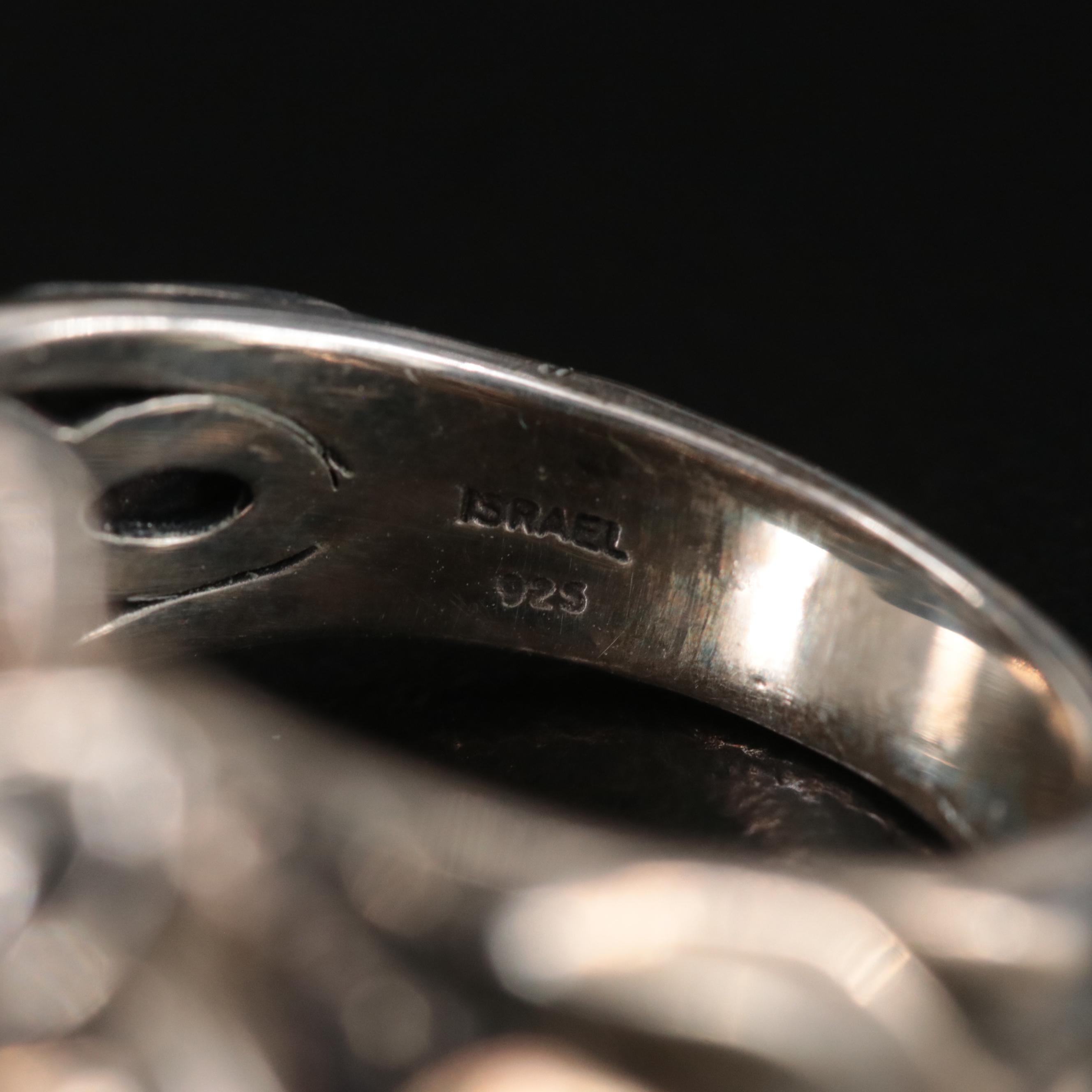 Israeli Sterling Diamond Ring with 14K Accent