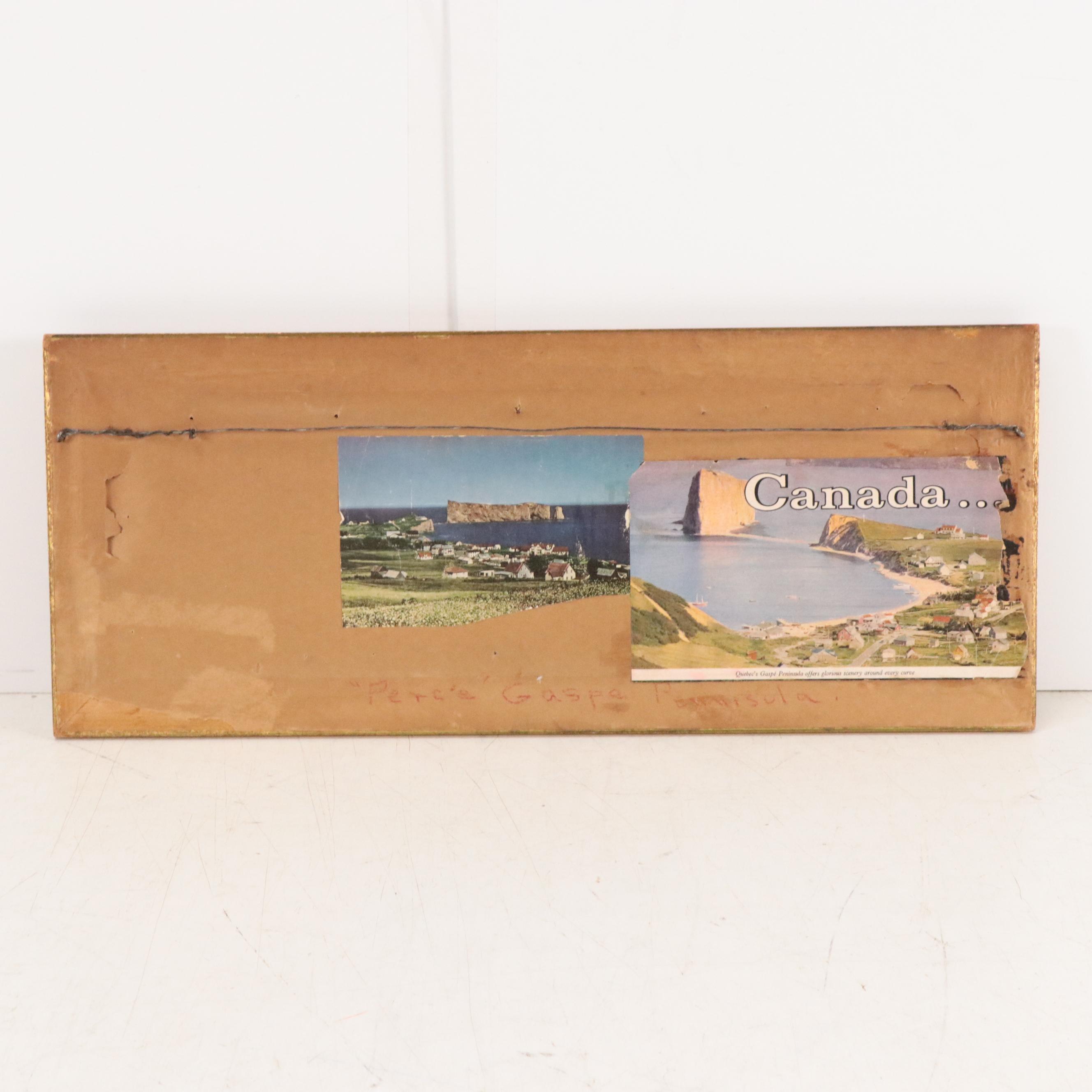 L. Barzic Coastal Oil Painting "Percé Gaspe Peninsula," Early 20th Century