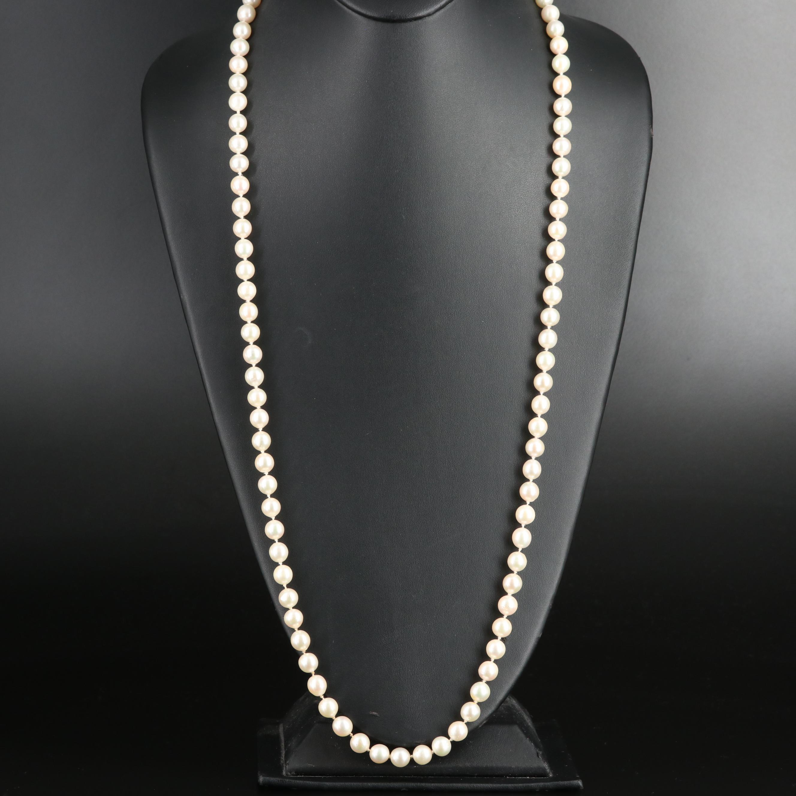 Pearl Necklace with 14K Clasp