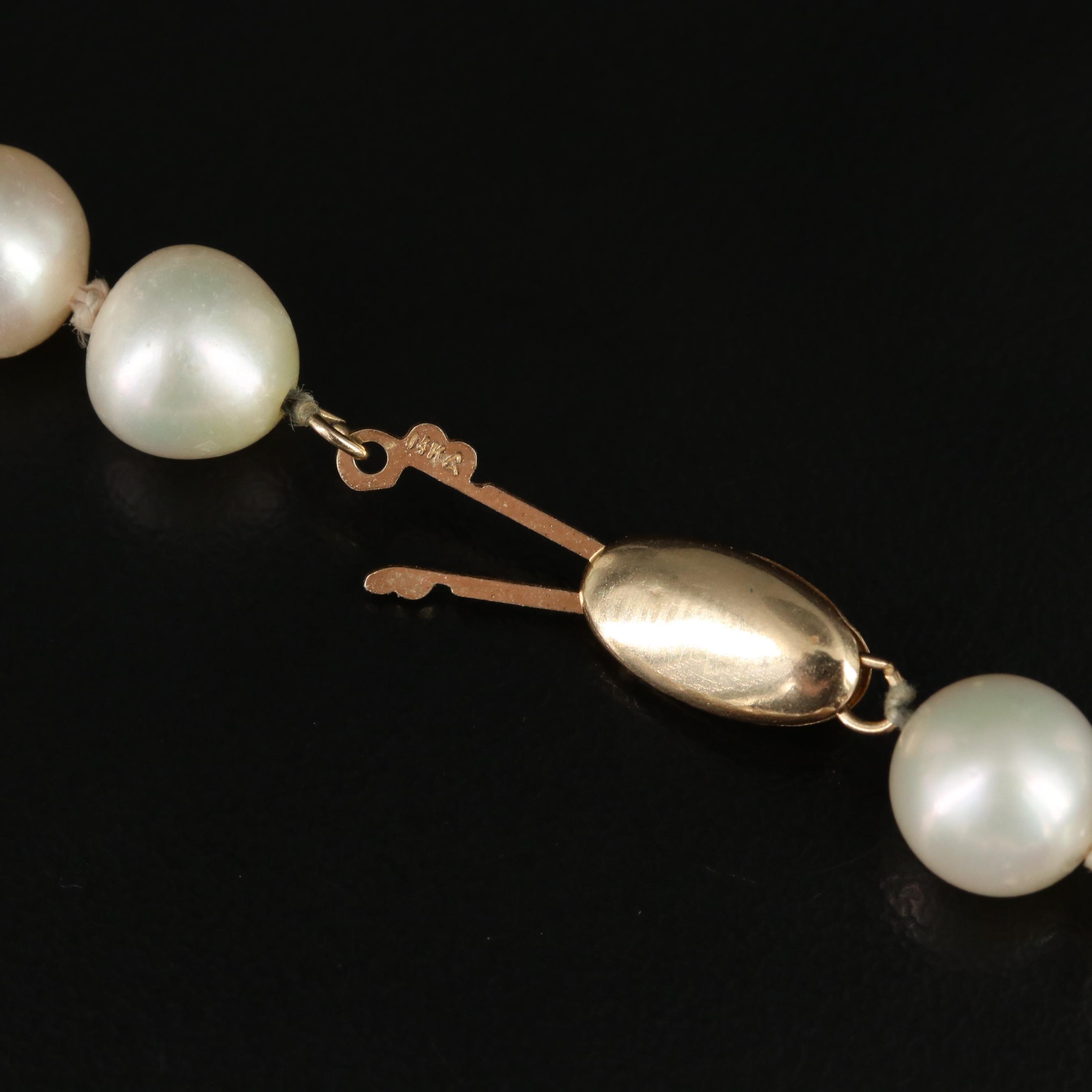 Pearl Necklace with 14K Clasp
