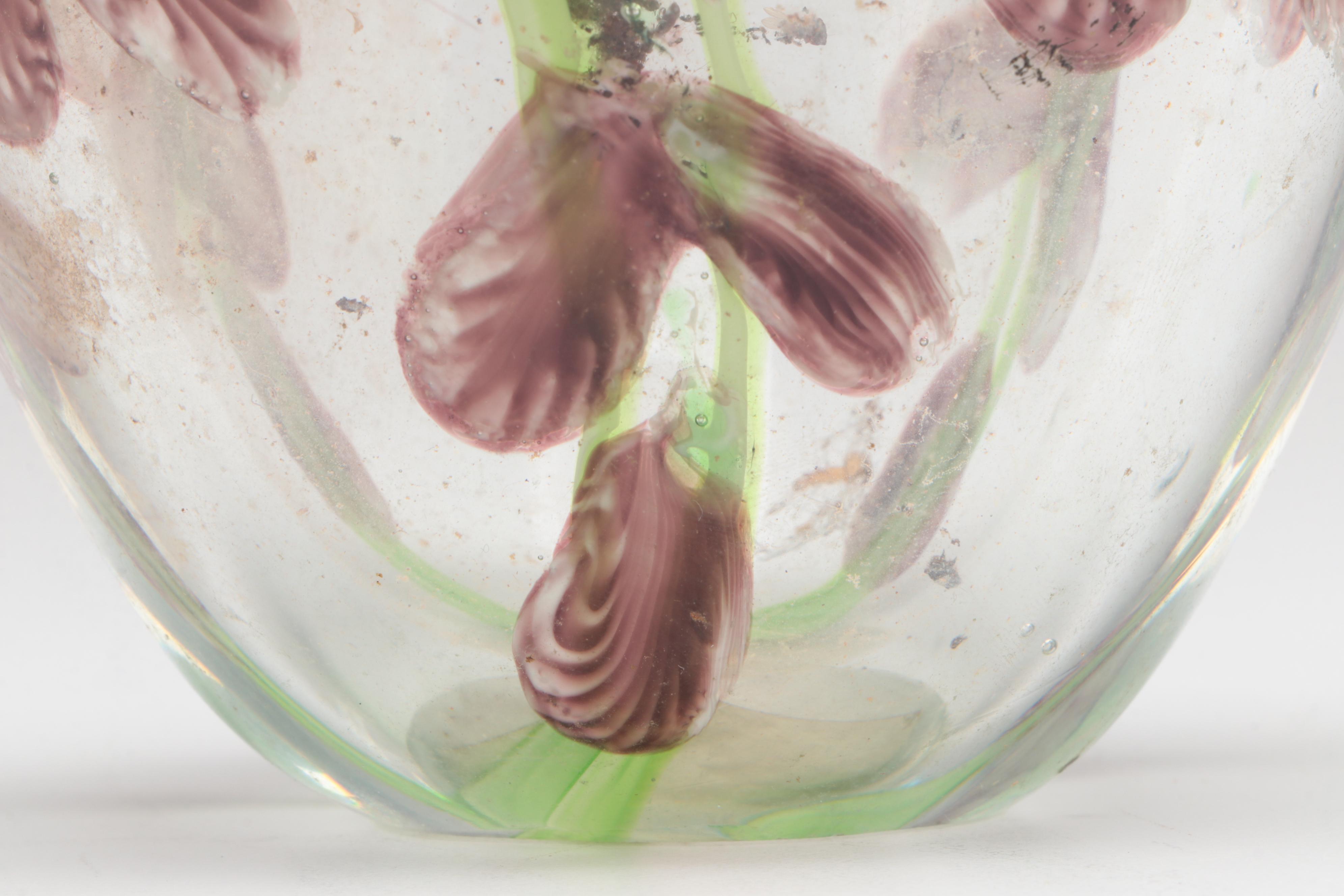 Murano Style Purple Flower Glass Vase