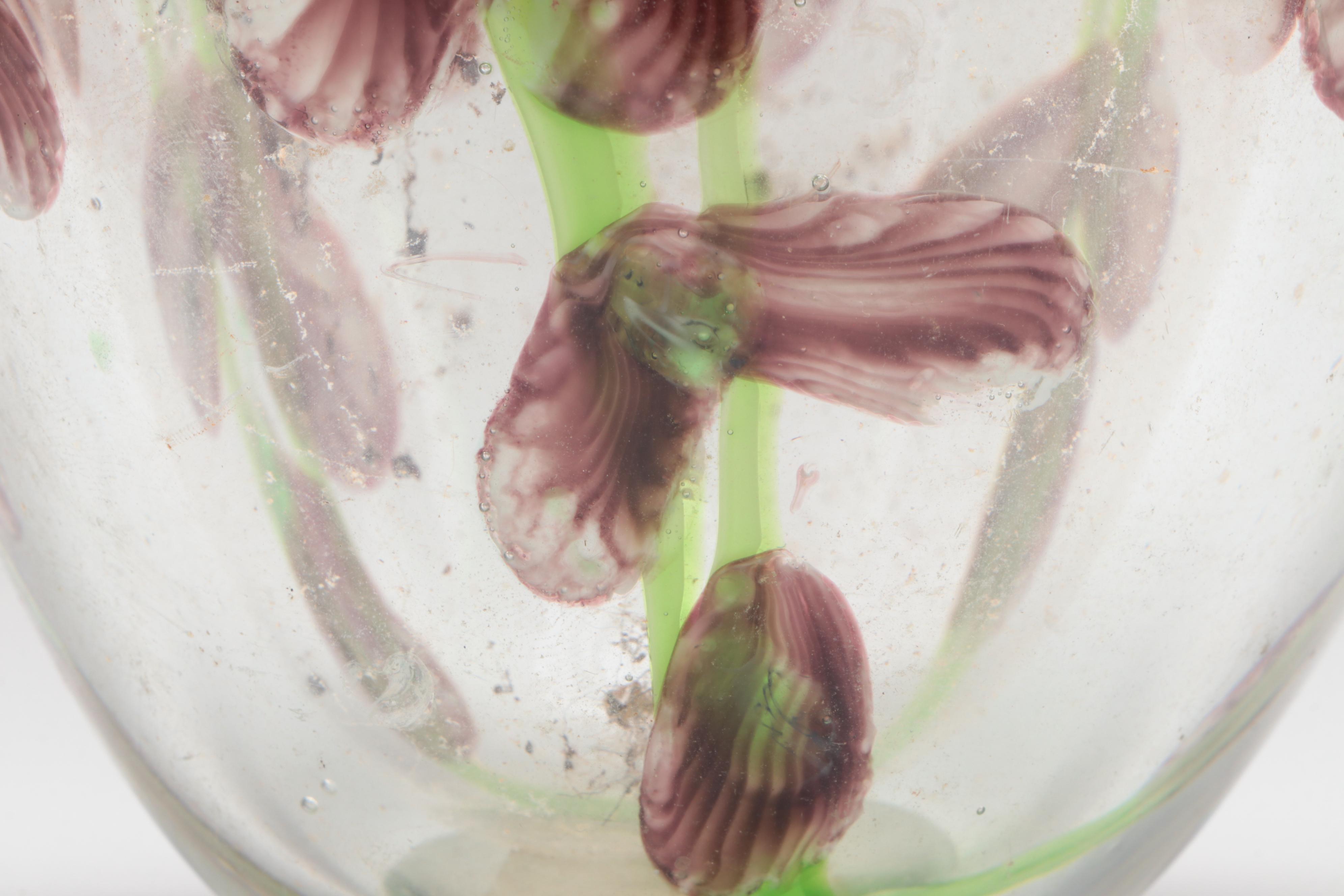 Murano Style Purple Flower Glass Vase