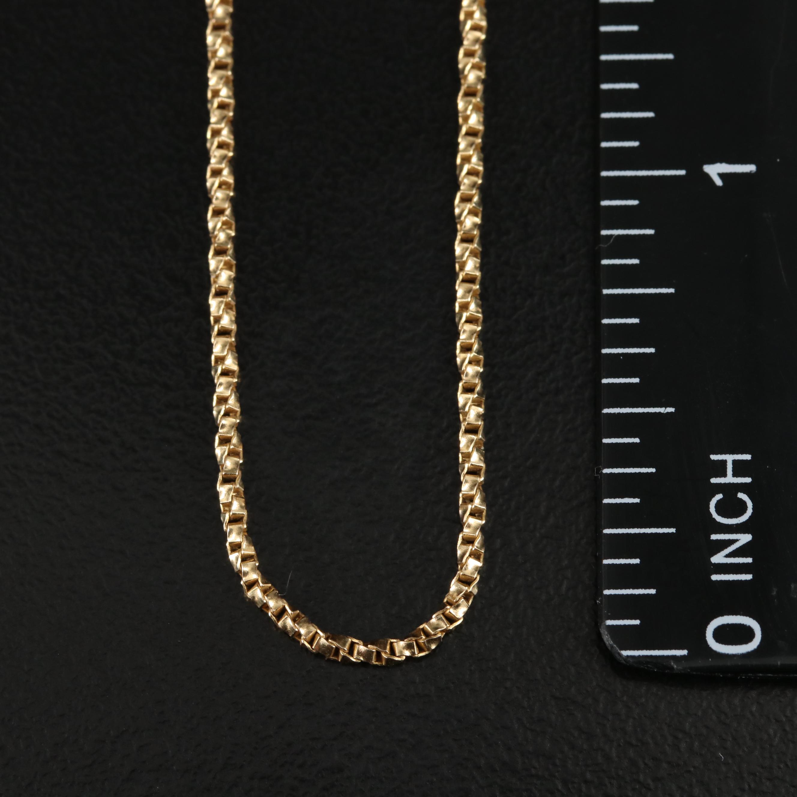 14K Twisted Box Chain Necklace EBTH
