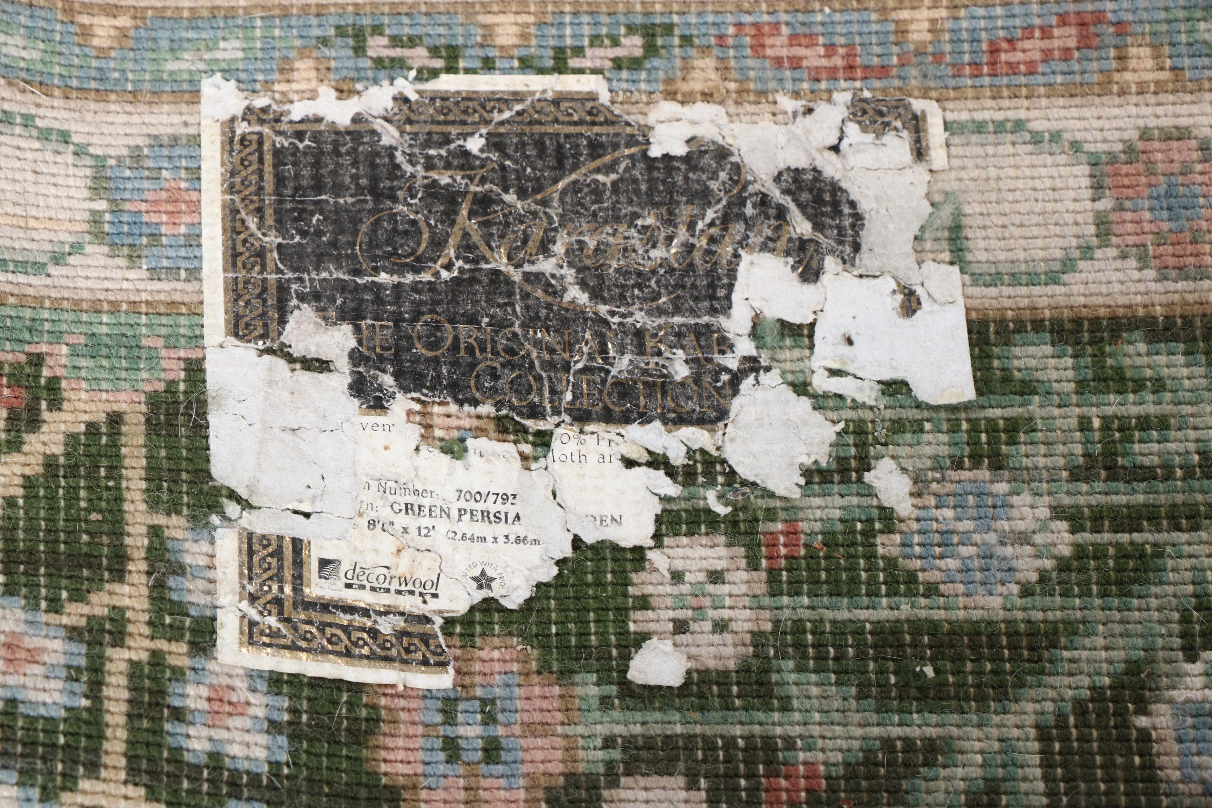8'8 x 12'9 Machine Made Karastan "Green Persia" Area Rug