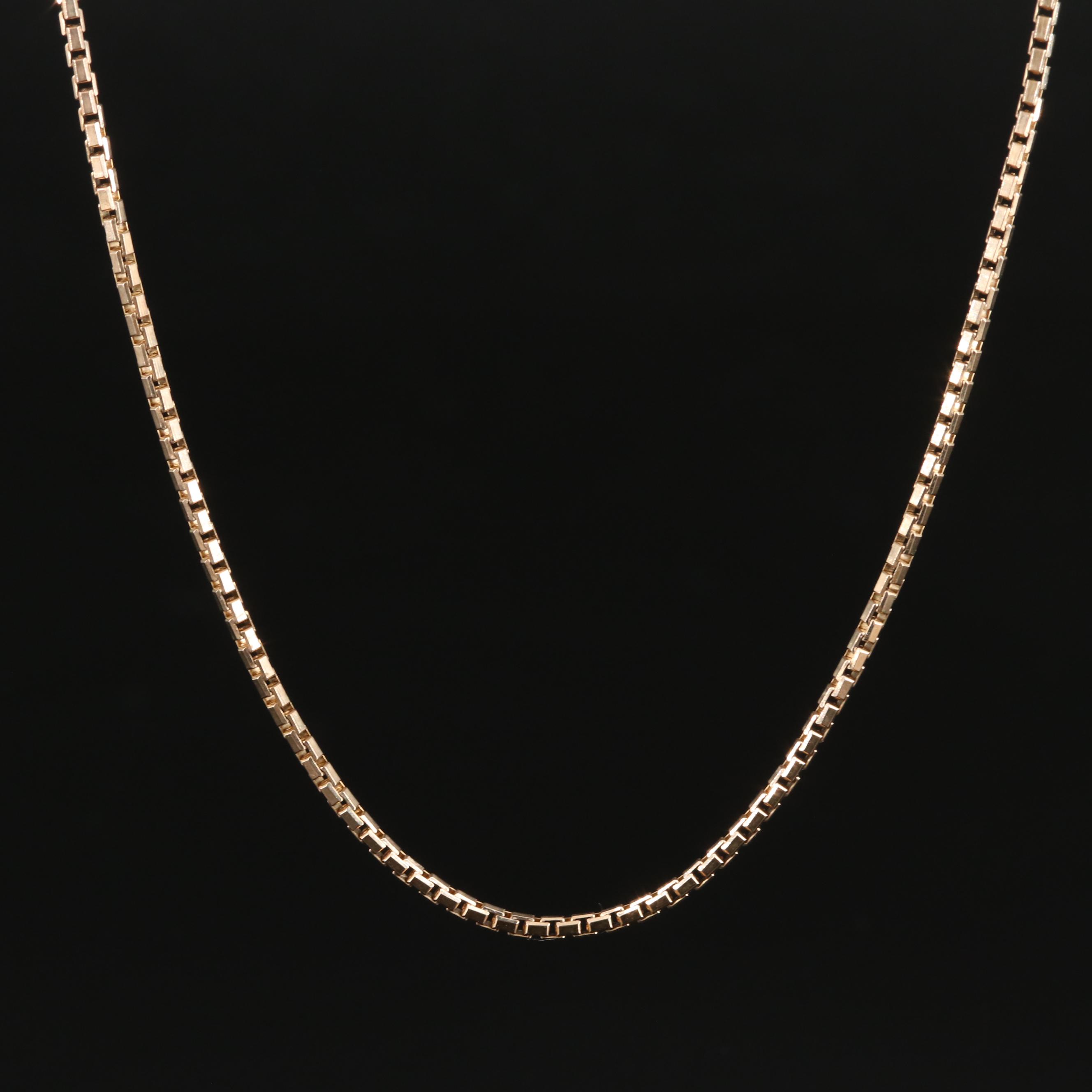 10K Rose Gold Box Chain Necklace
