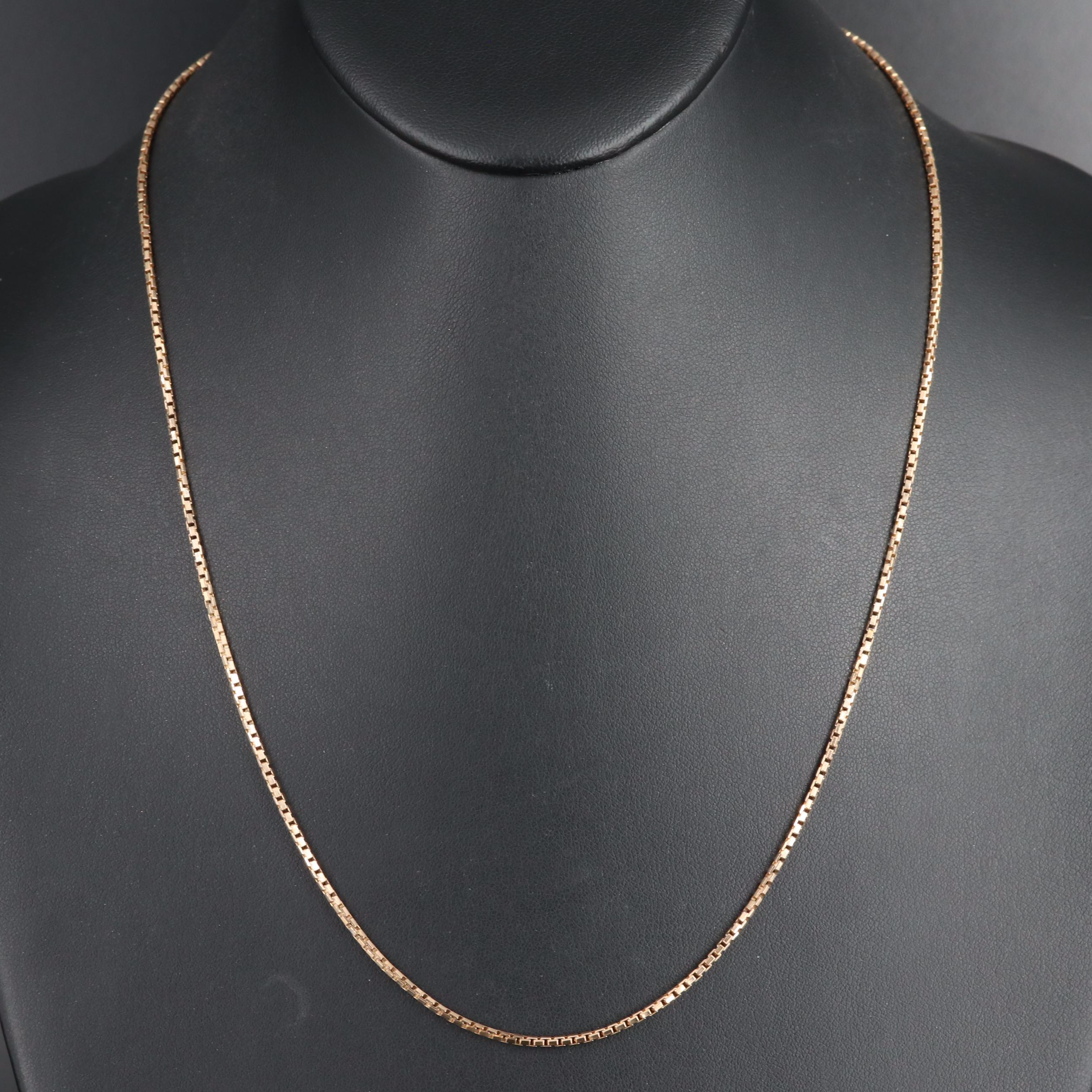 10K Rose Gold Box Chain Necklace