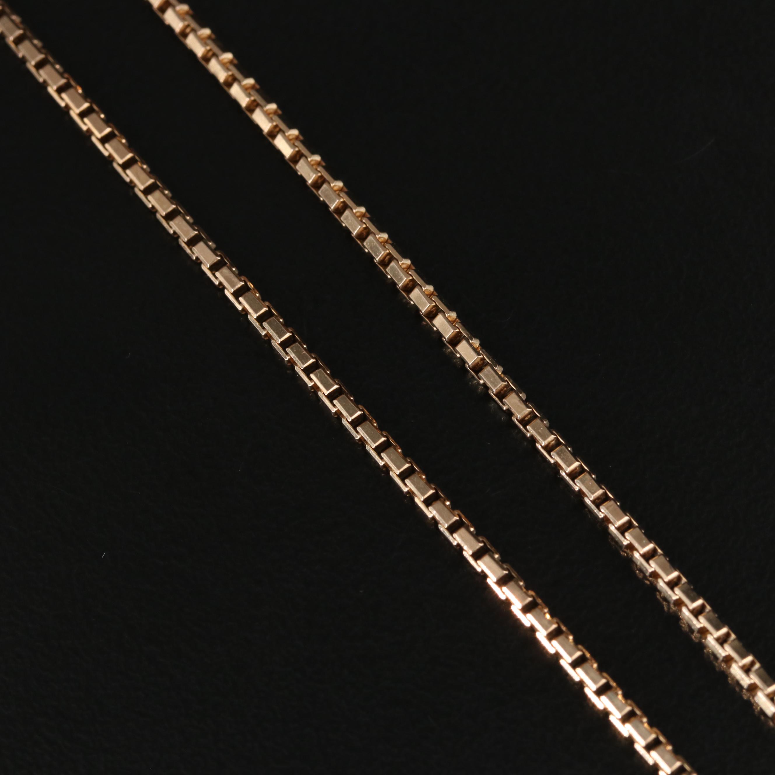 10K Rose Gold Box Chain Necklace