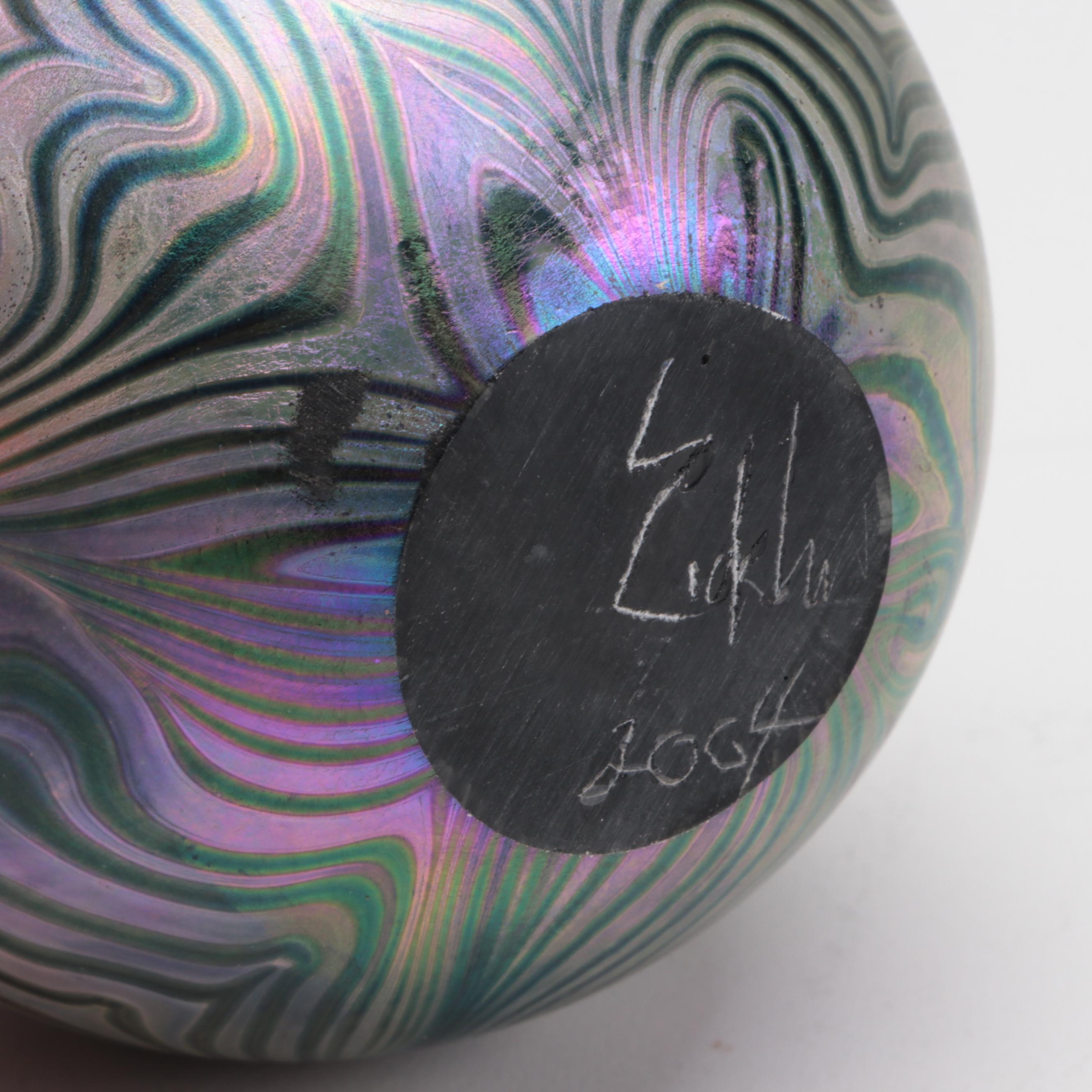 Robert Eickholt Dichroic, Opalescent, and Iridescent Glass Paperweights, 2000s