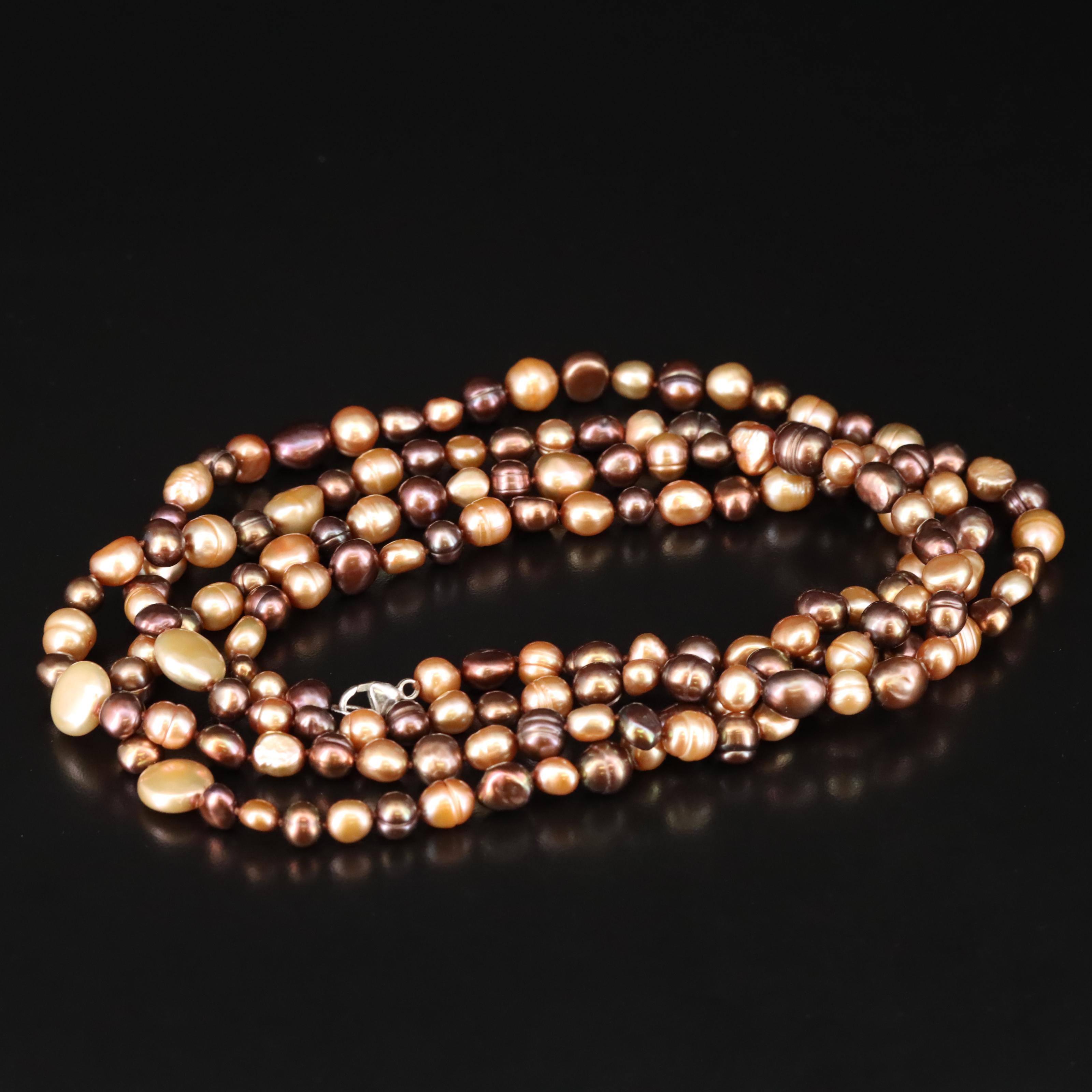 Pearl Necklace with Sterling Clasp