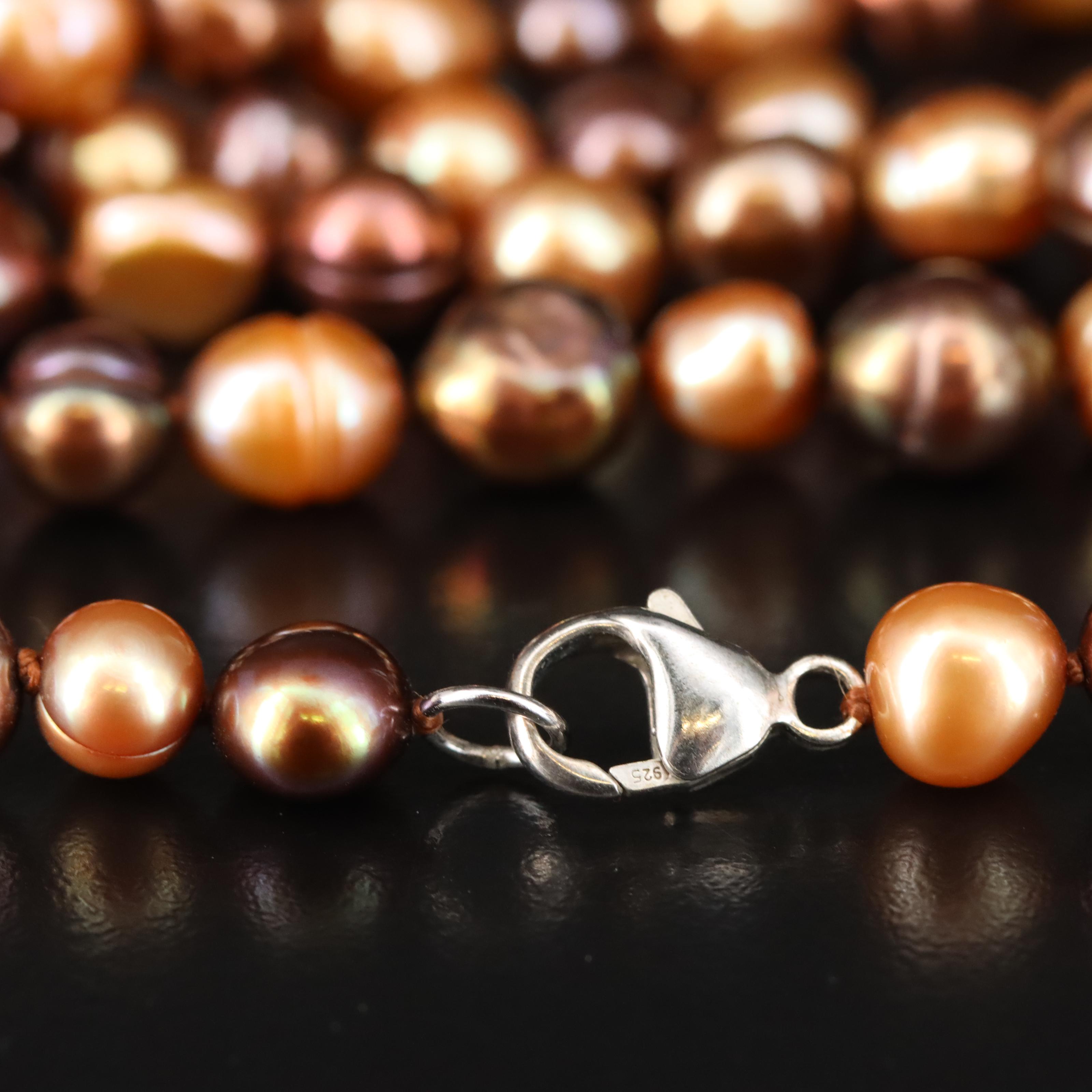 Pearl Necklace with Sterling Clasp