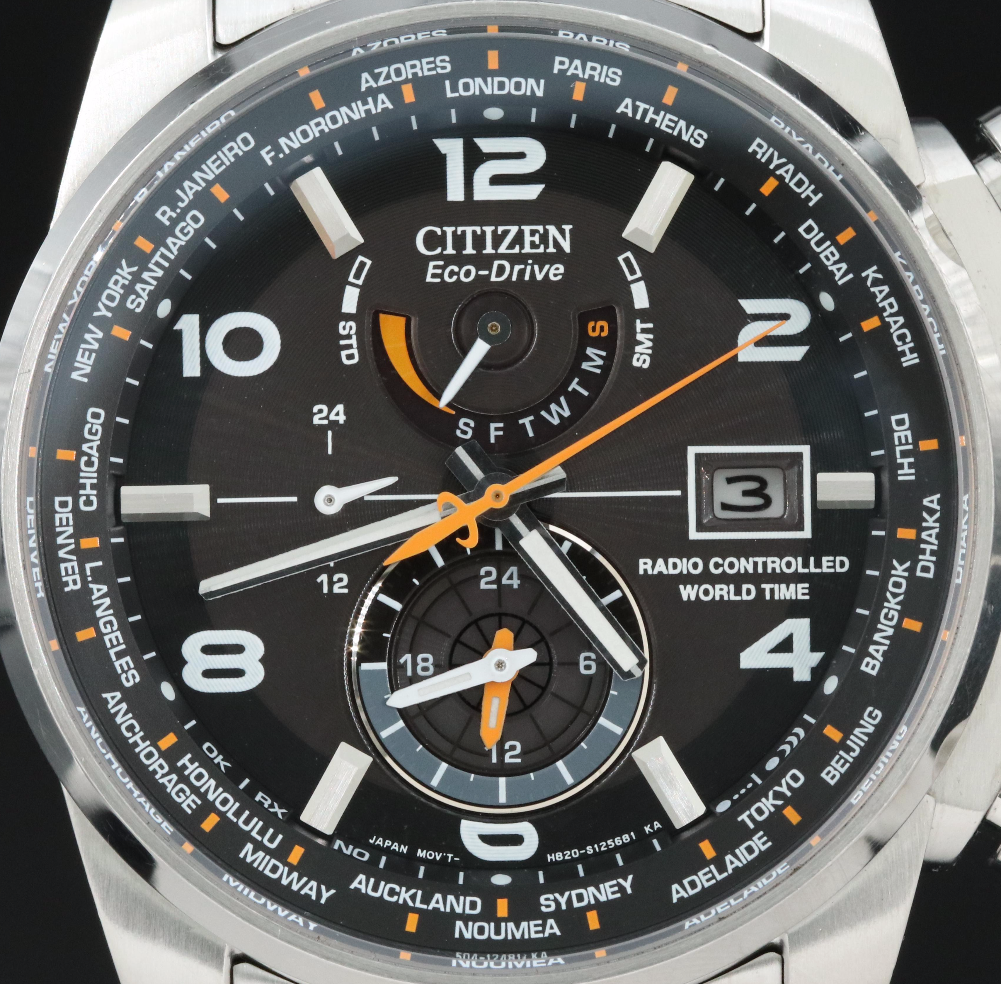 Citizen World Time A-T Eco-Drive Stainless Steel Watch