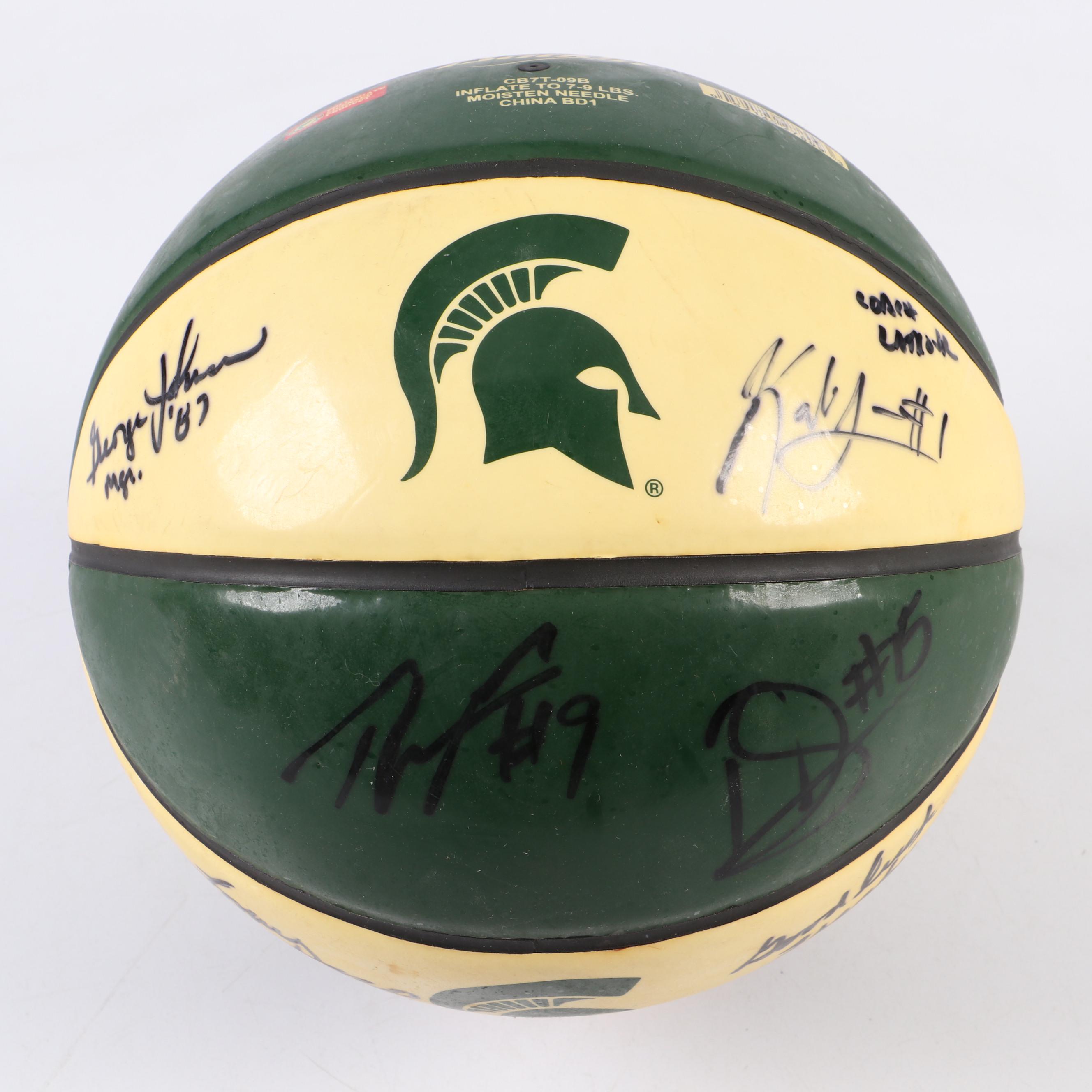 2009 Michigan State Team Signed Basketball with Draymond Green and Coach Izzo