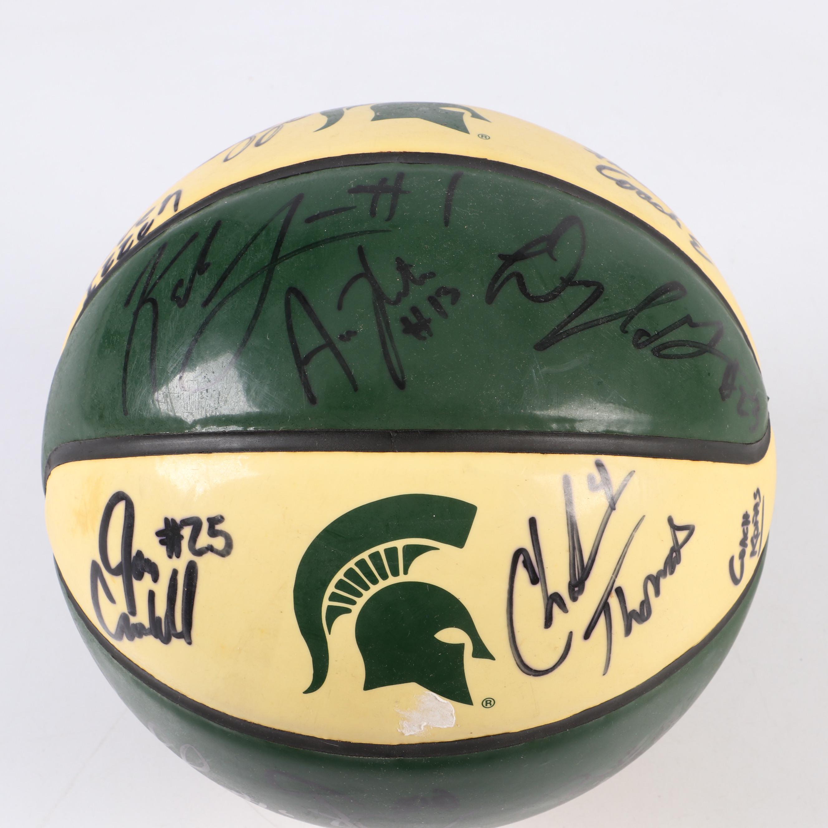 2009 Michigan State Team Signed Basketball with Draymond Green and Coach Izzo