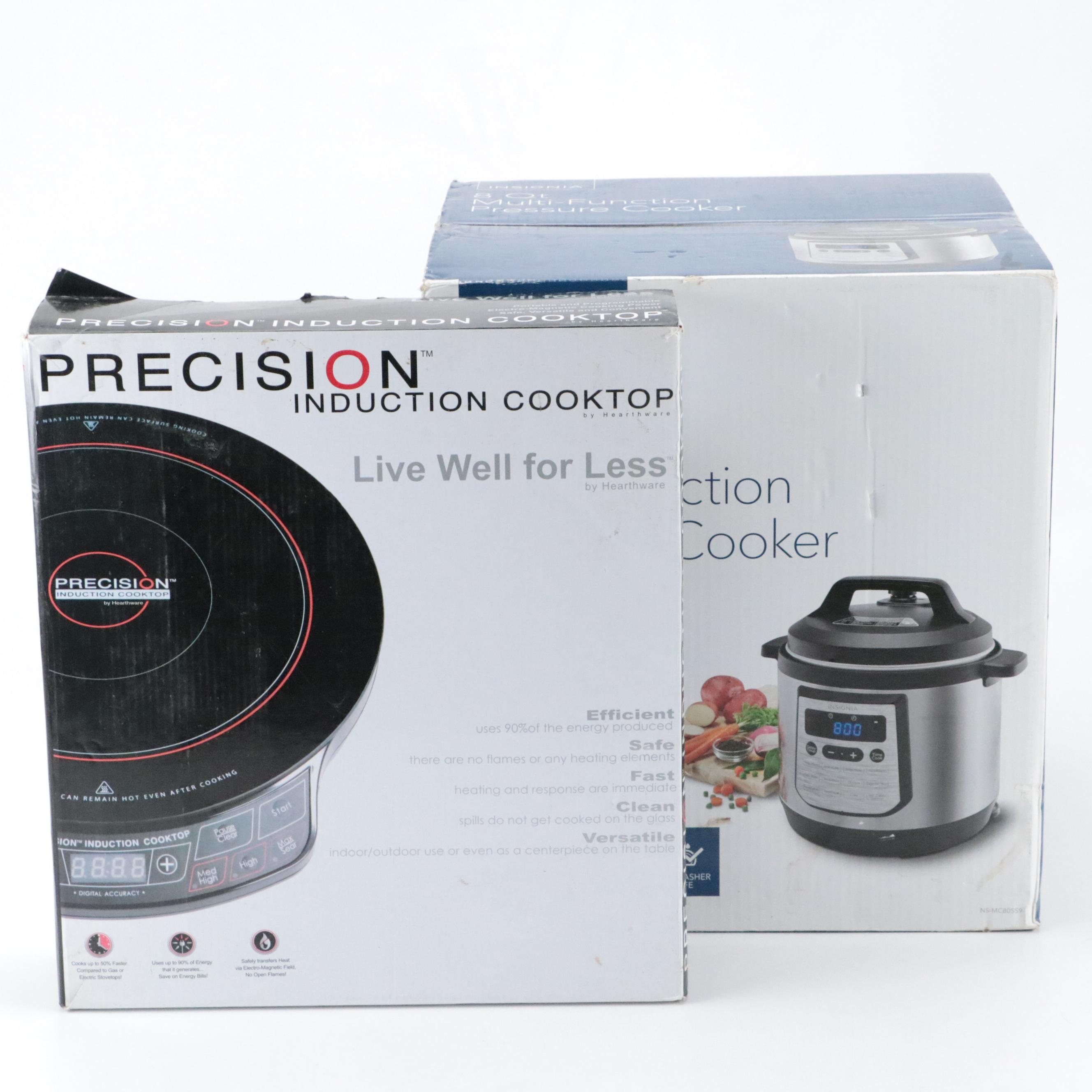 Hearthware Precision Induction Cooktop and Insignia 8 Quart Pressure