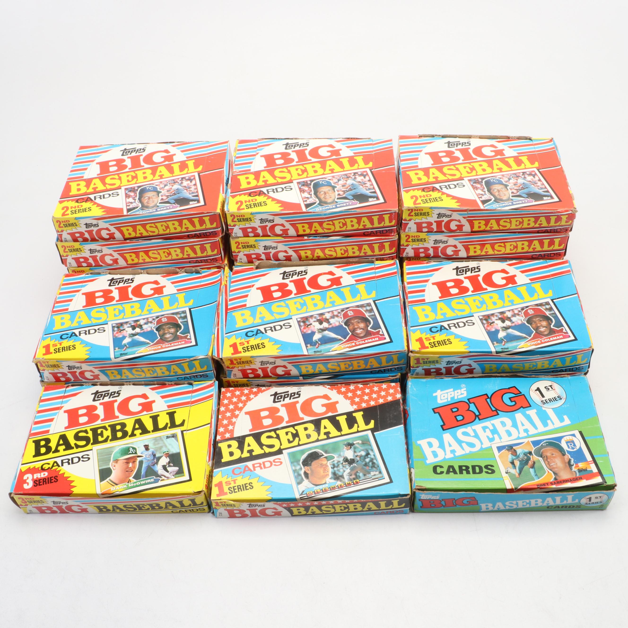 Topps Big Baseball Boxes with Sealed Packs, 1988-1990