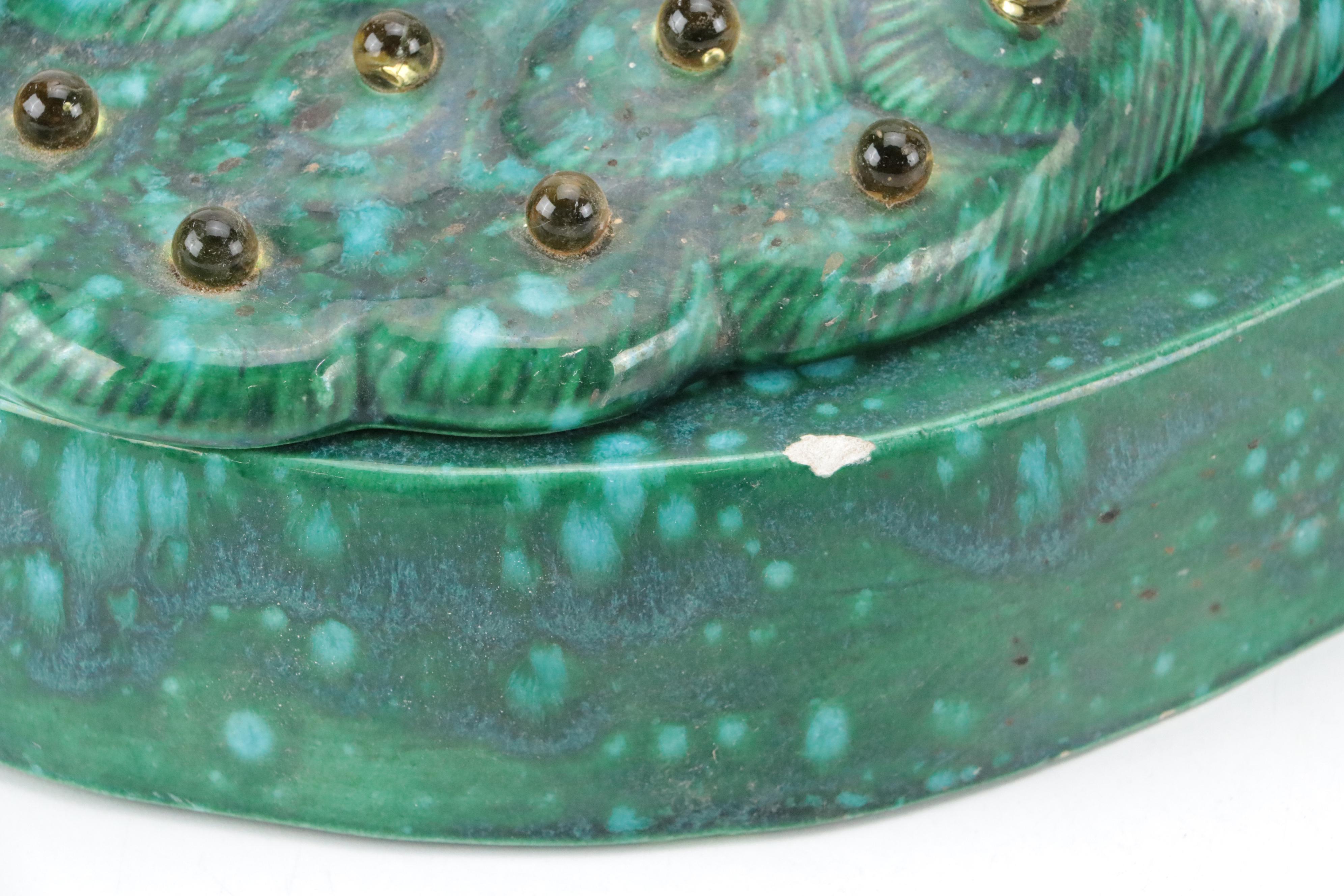 Mid-Century Ceramic Peacock Lamp