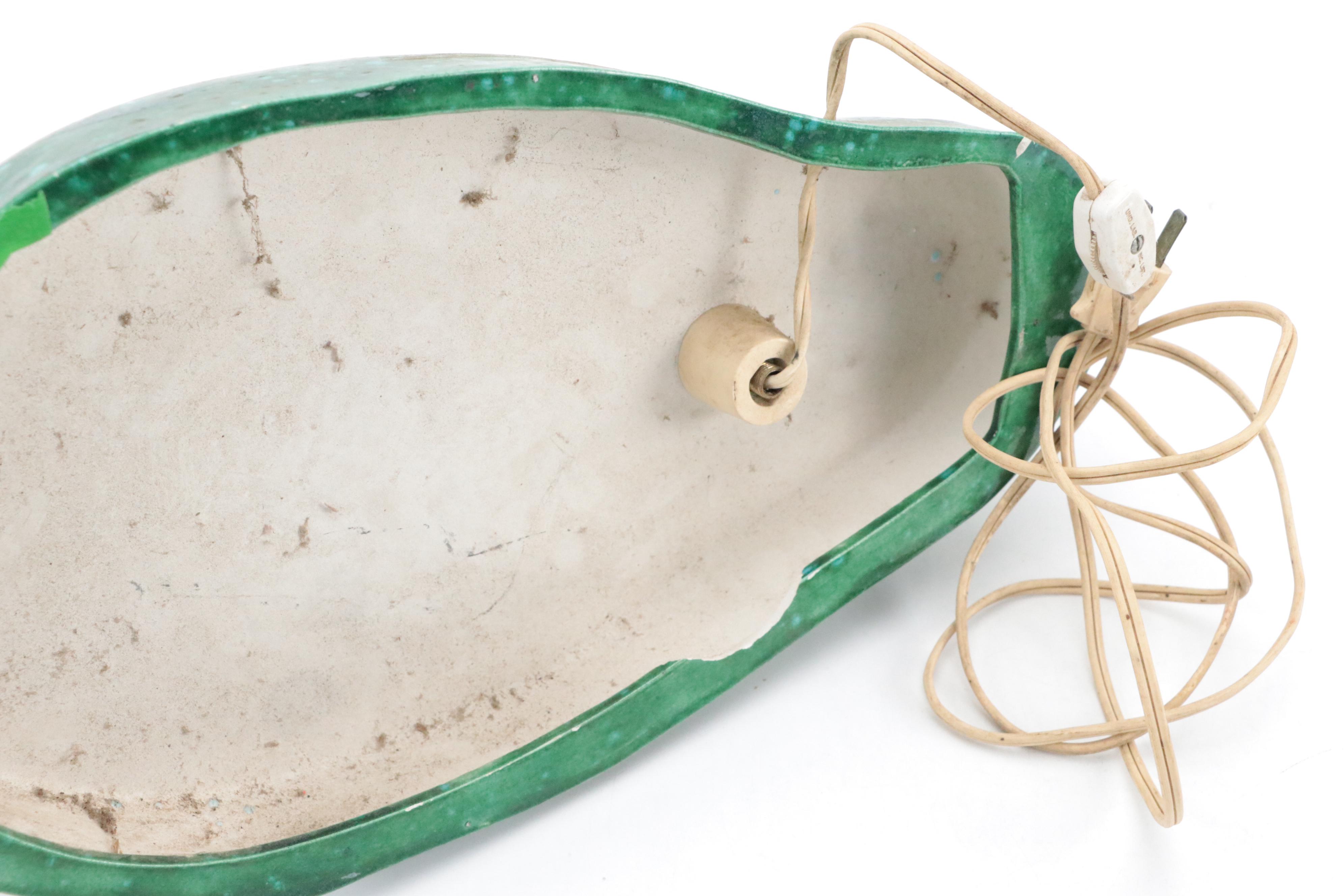 Mid-Century Ceramic Peacock Lamp