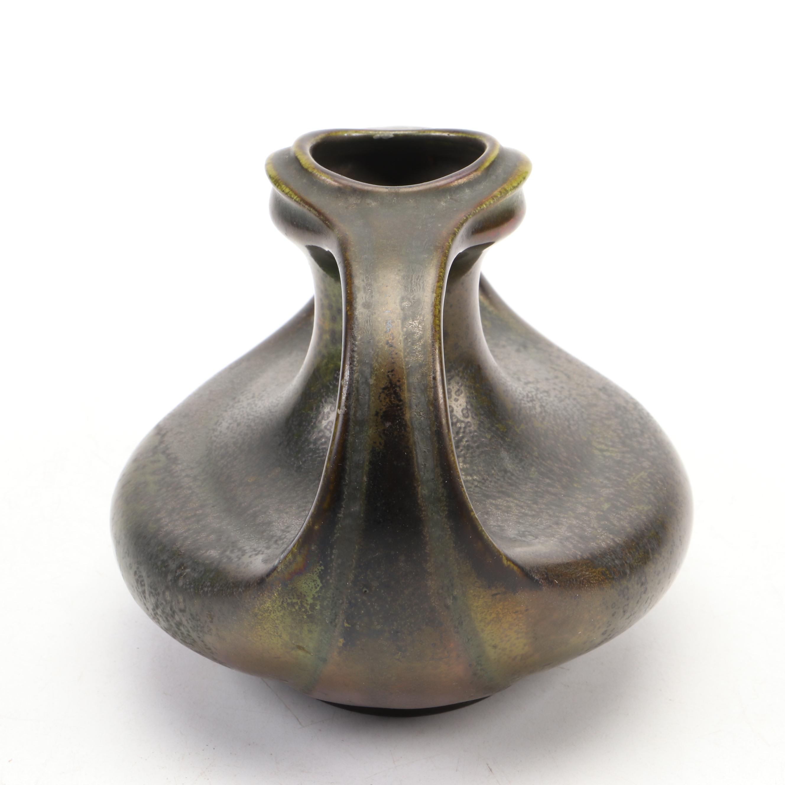 Heliosine Ware Austrian Iridescent Jugendstil Ceramic Vase