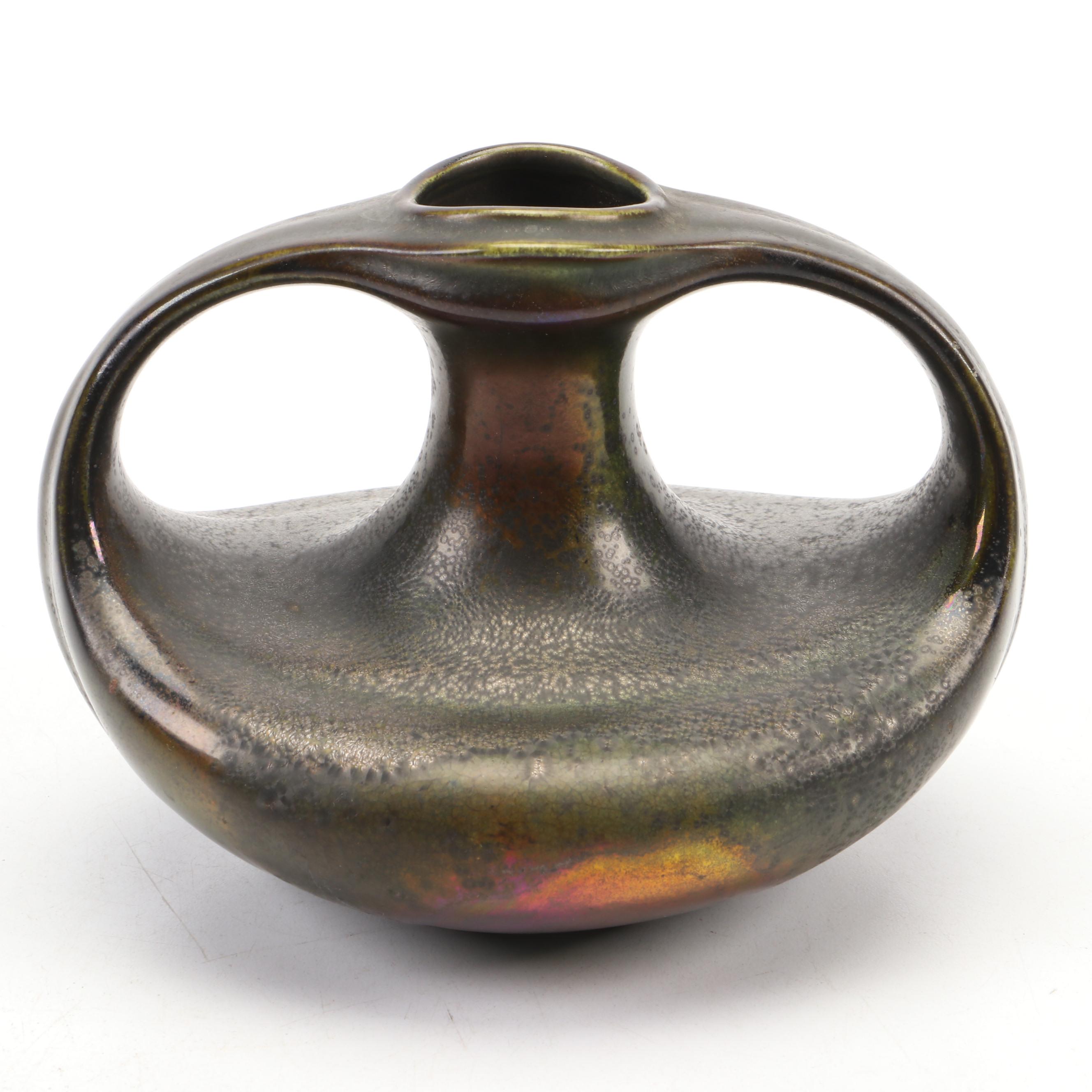 Heliosine Ware Austrian Iridescent Jugendstil Ceramic Vase