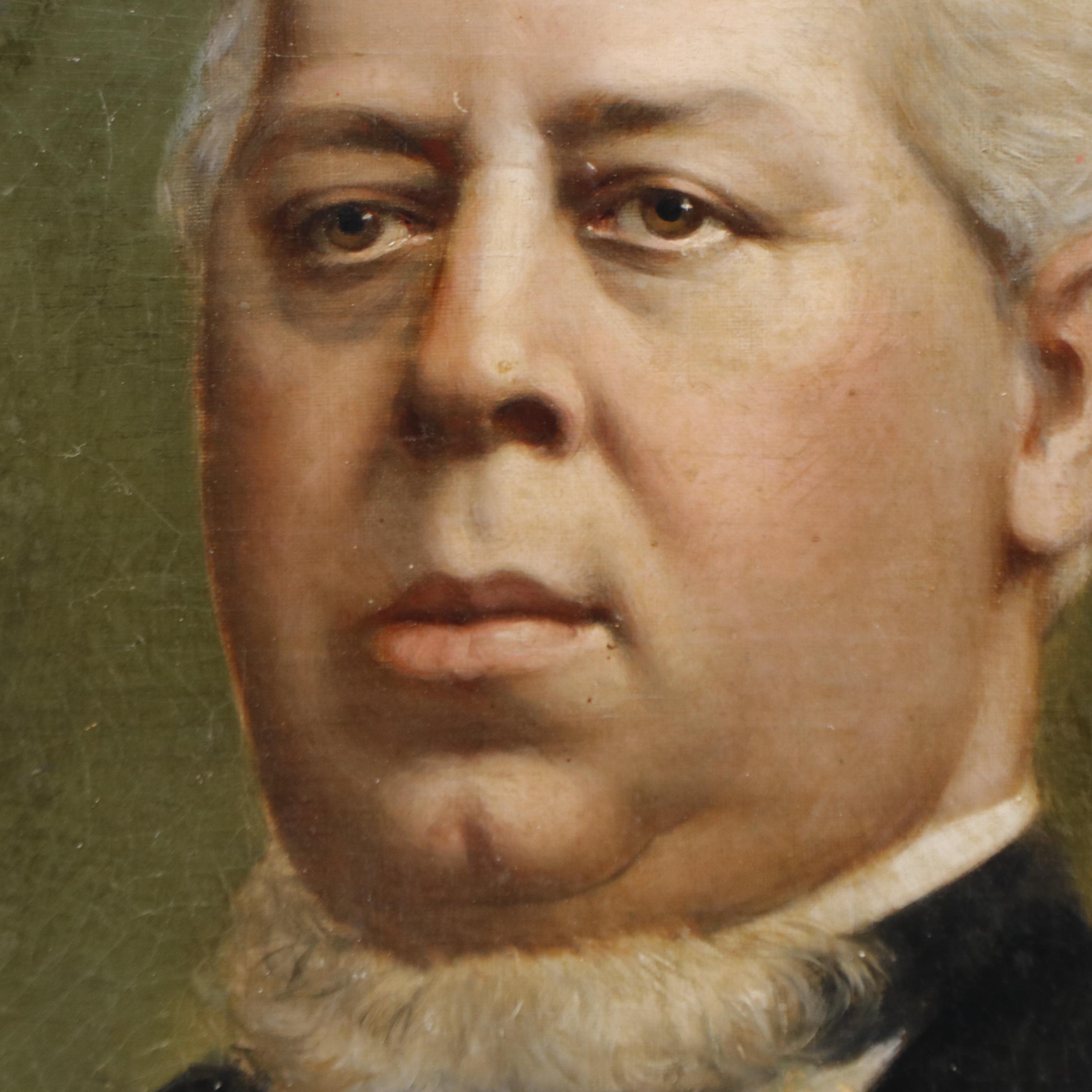 R Strauss Oil Painting Portrait of a Man with a Newspaper, 19th Century