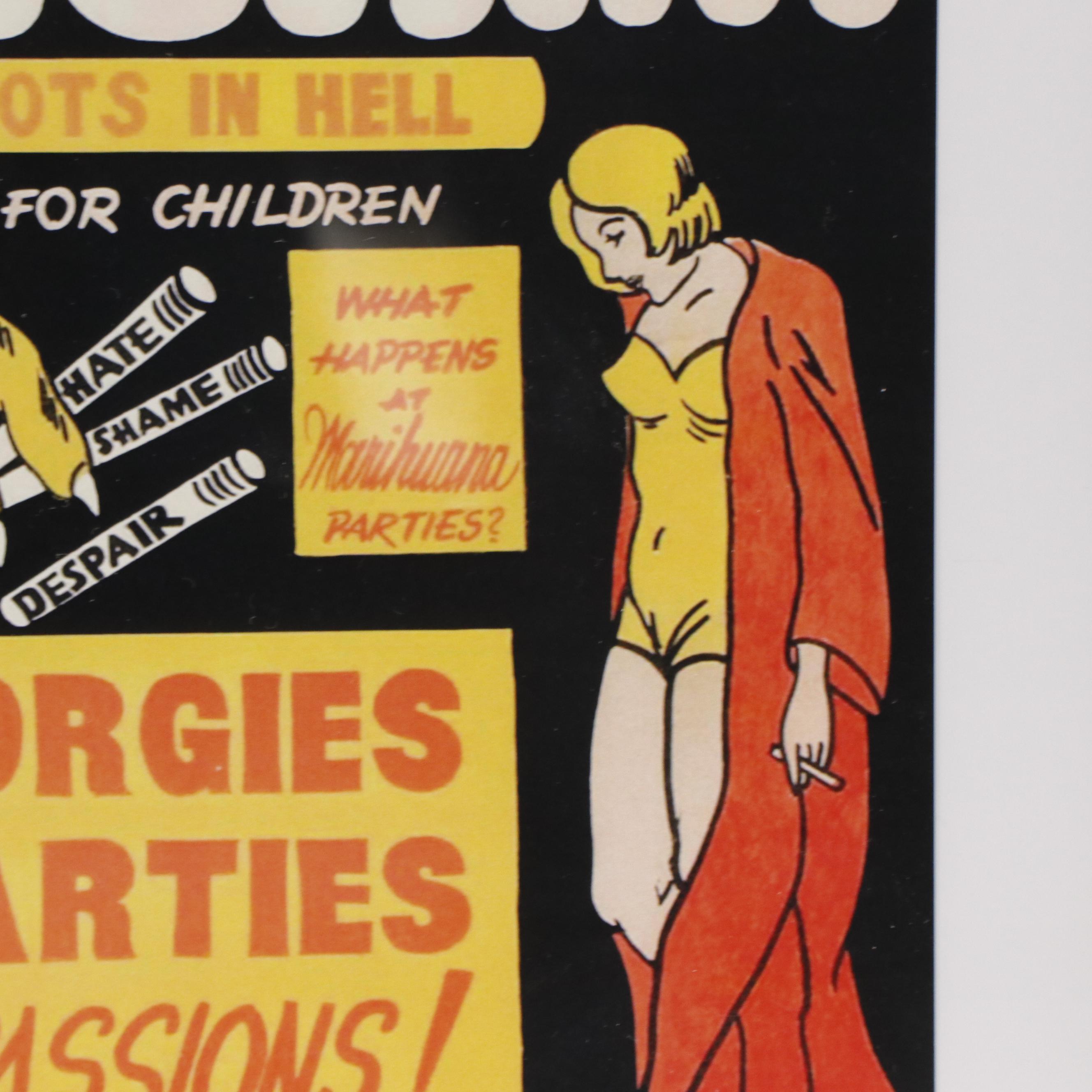 Offset Lithograph of Cannabis Propaganda Poster "Marihuana"