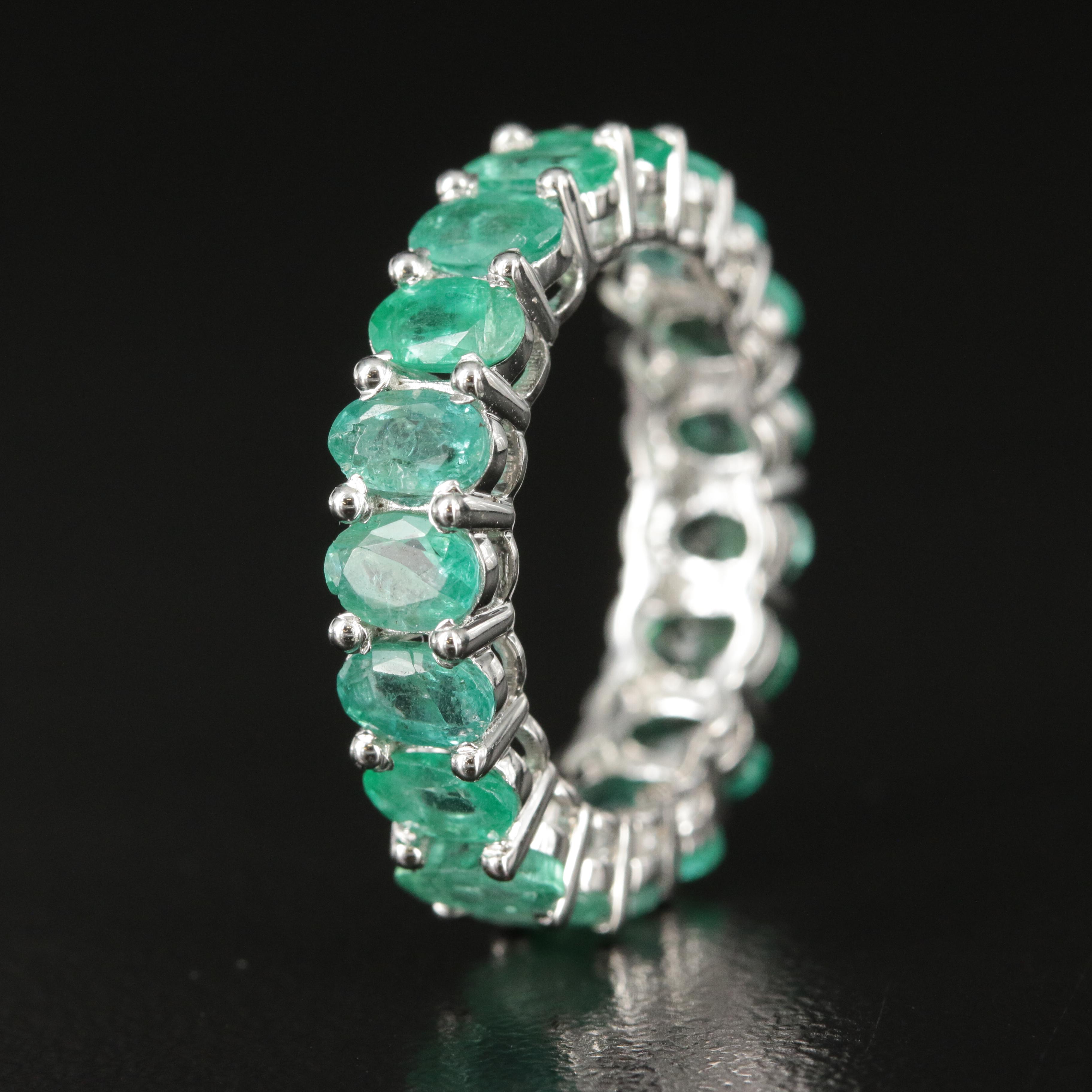 14K 5.07 CTW Emerald Eternity Band