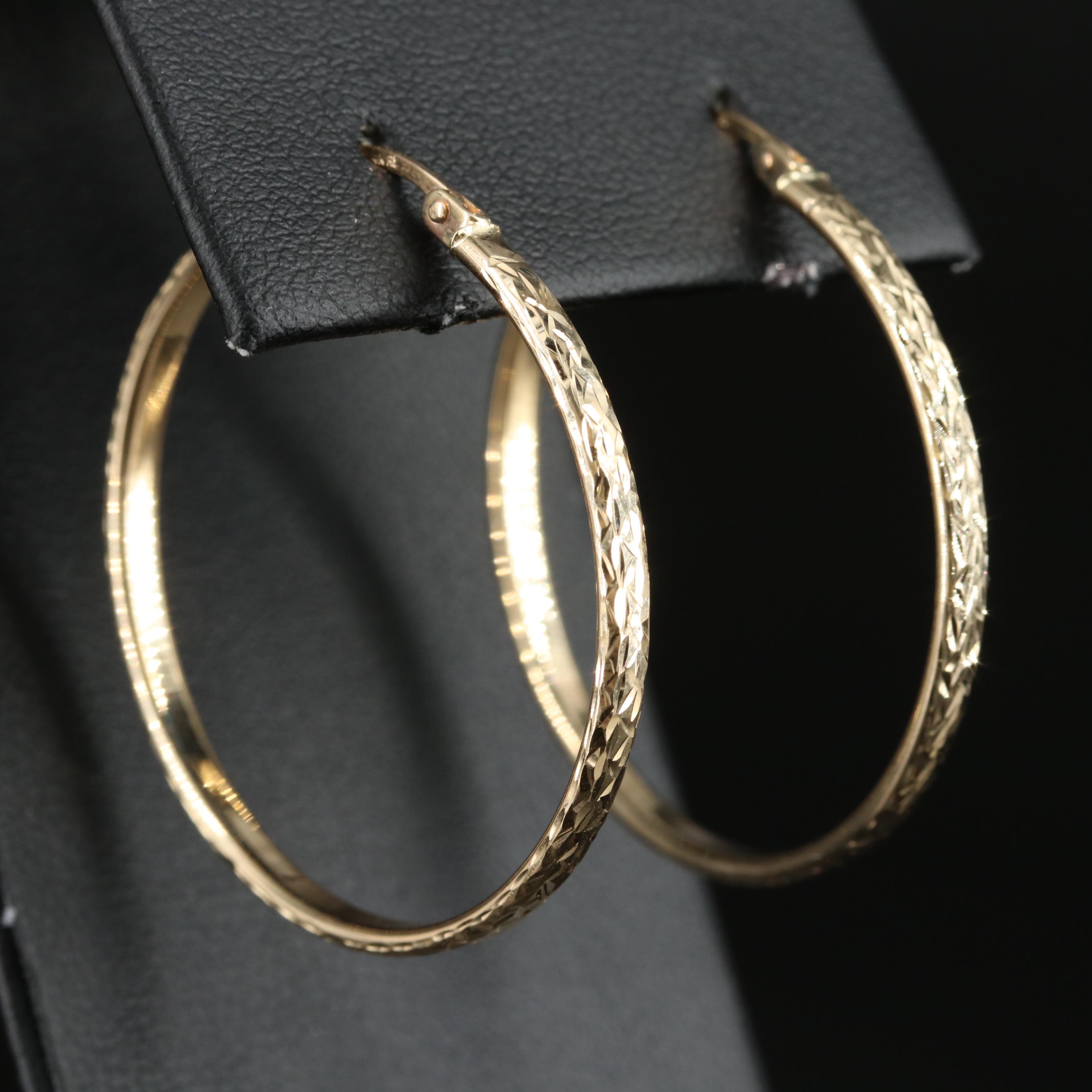 14K Flat Hoop Earrings