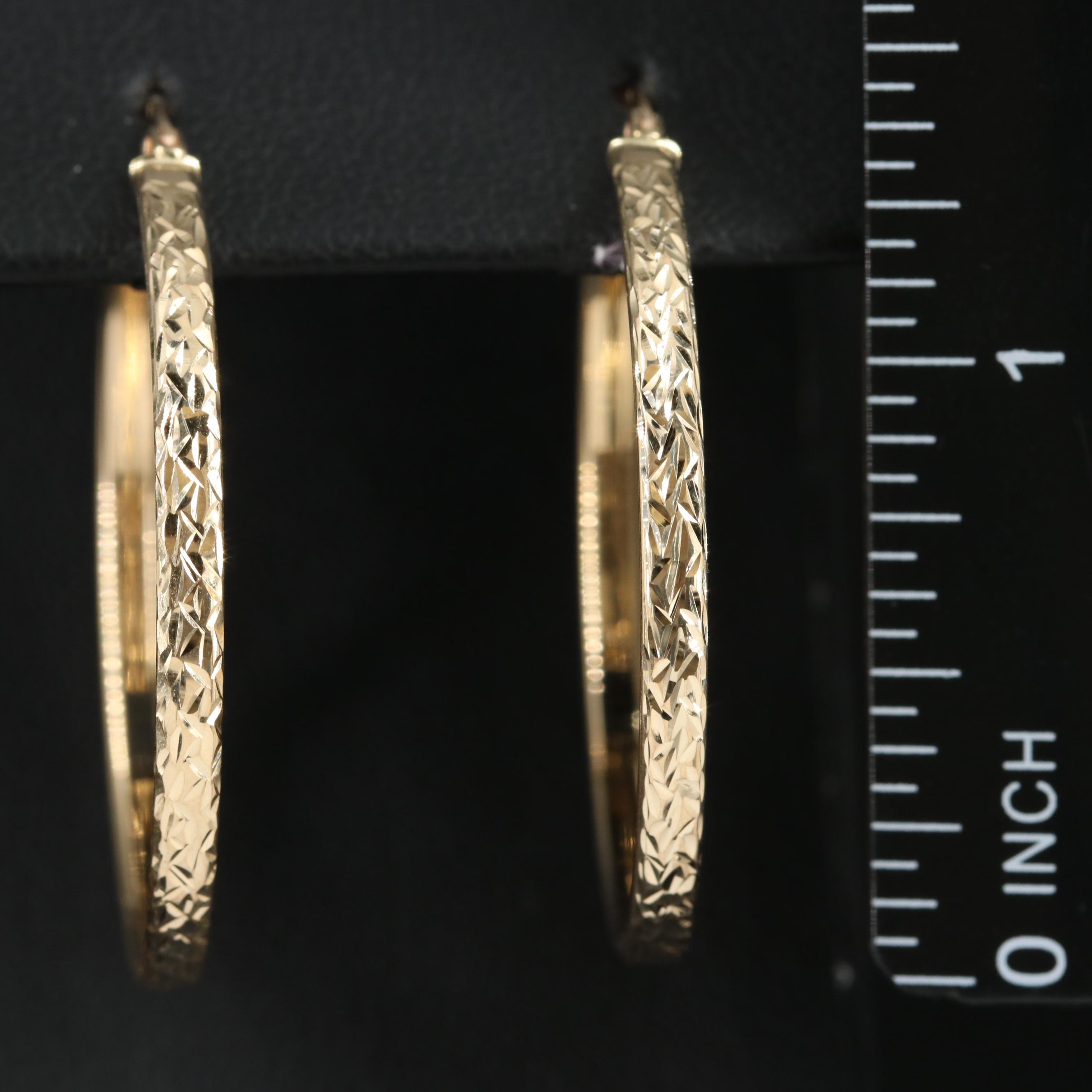14K Flat Hoop Earrings