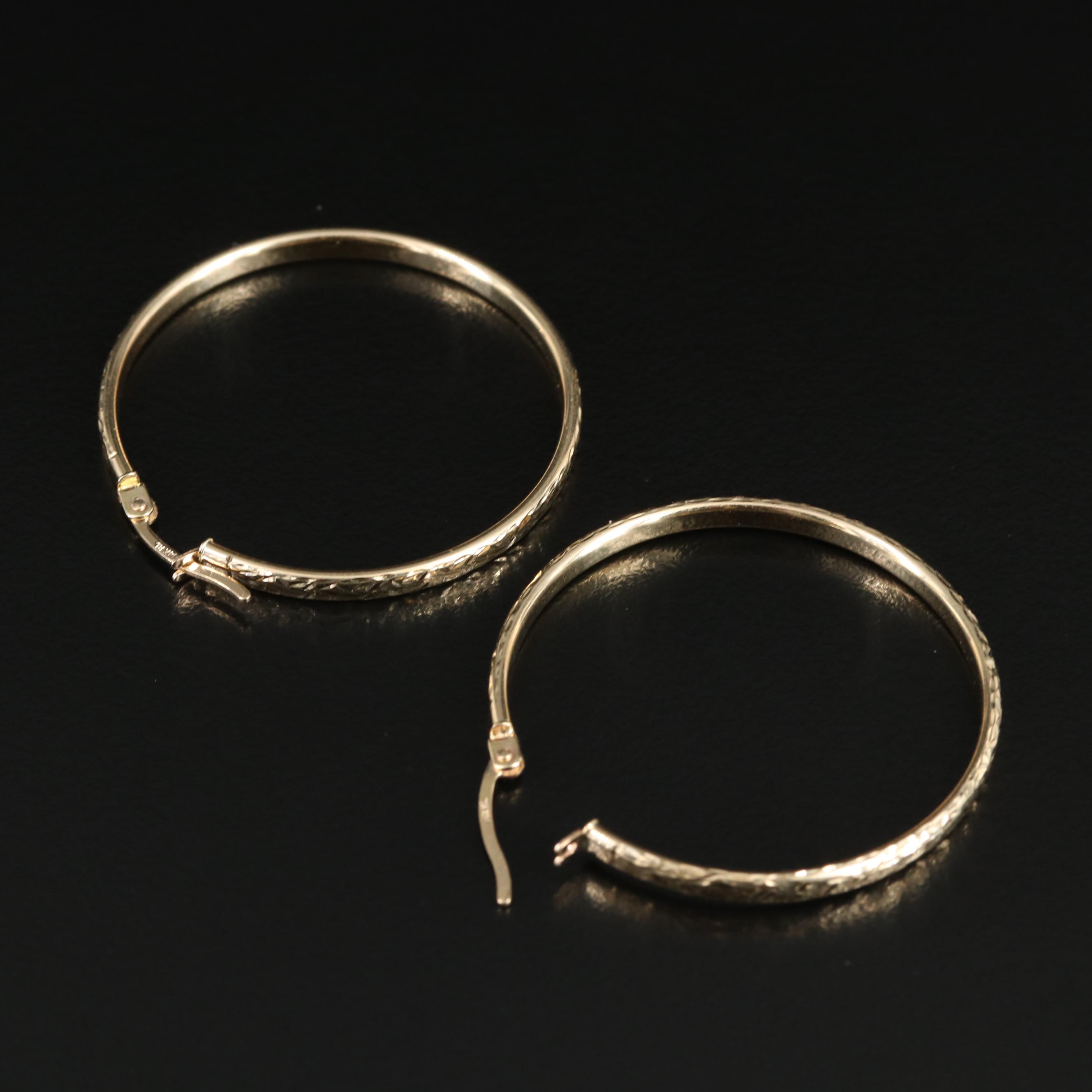 14K Flat Hoop Earrings
