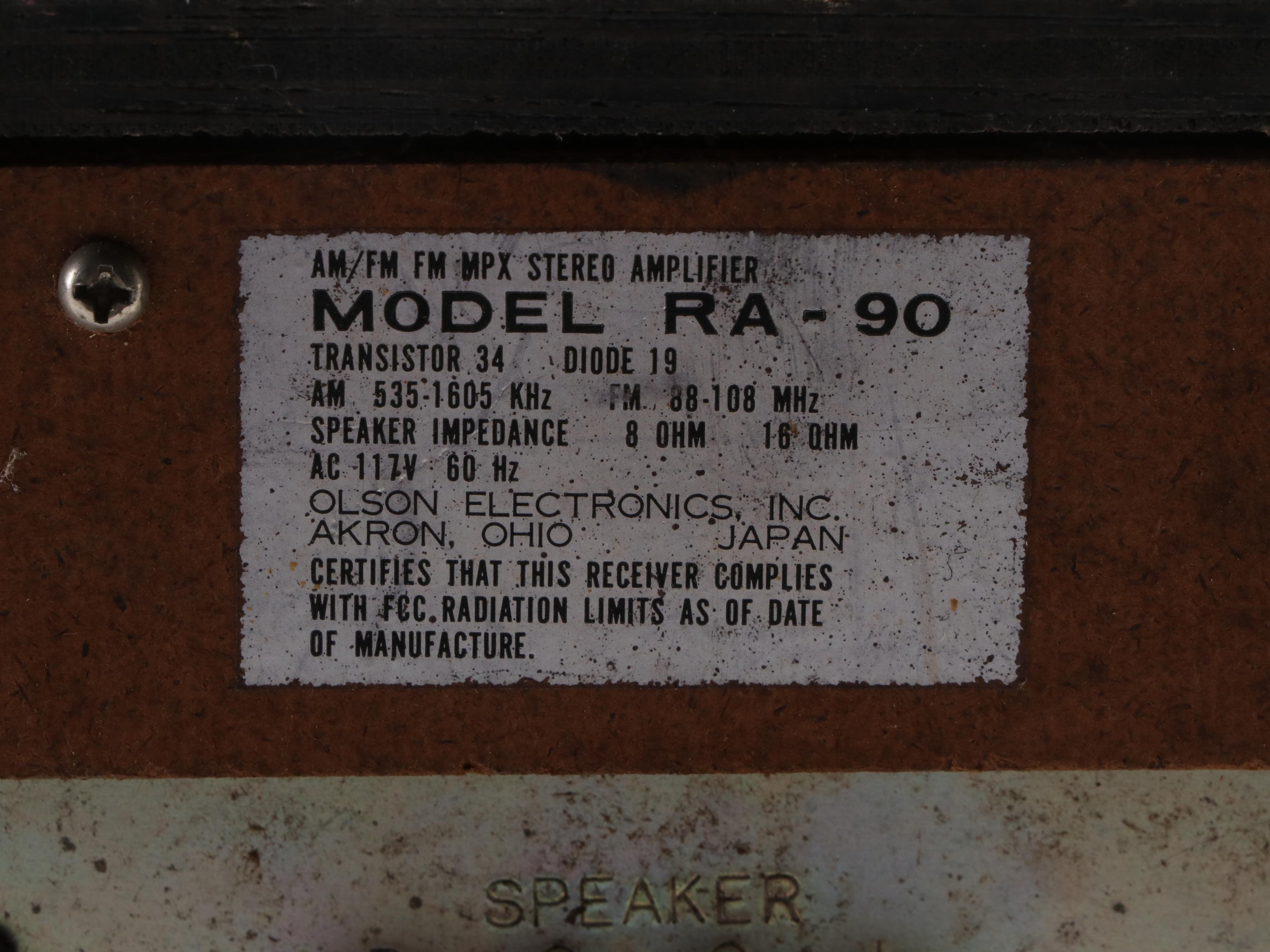 Panasonic Eight-Track Stereo Recorder, Olsen Receiver and Tapes