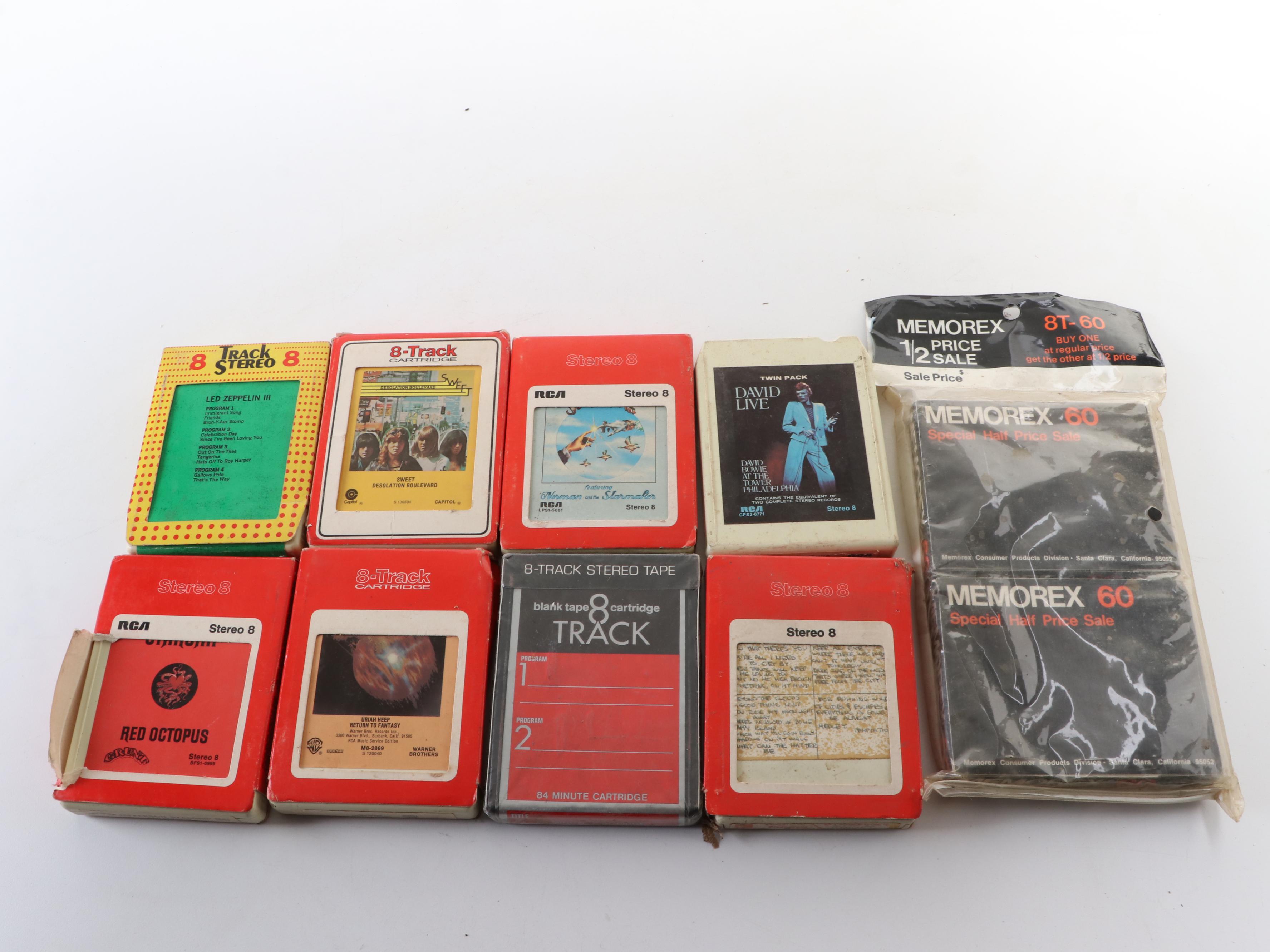 Panasonic Eight-Track Stereo Recorder, Olsen Receiver and Tapes