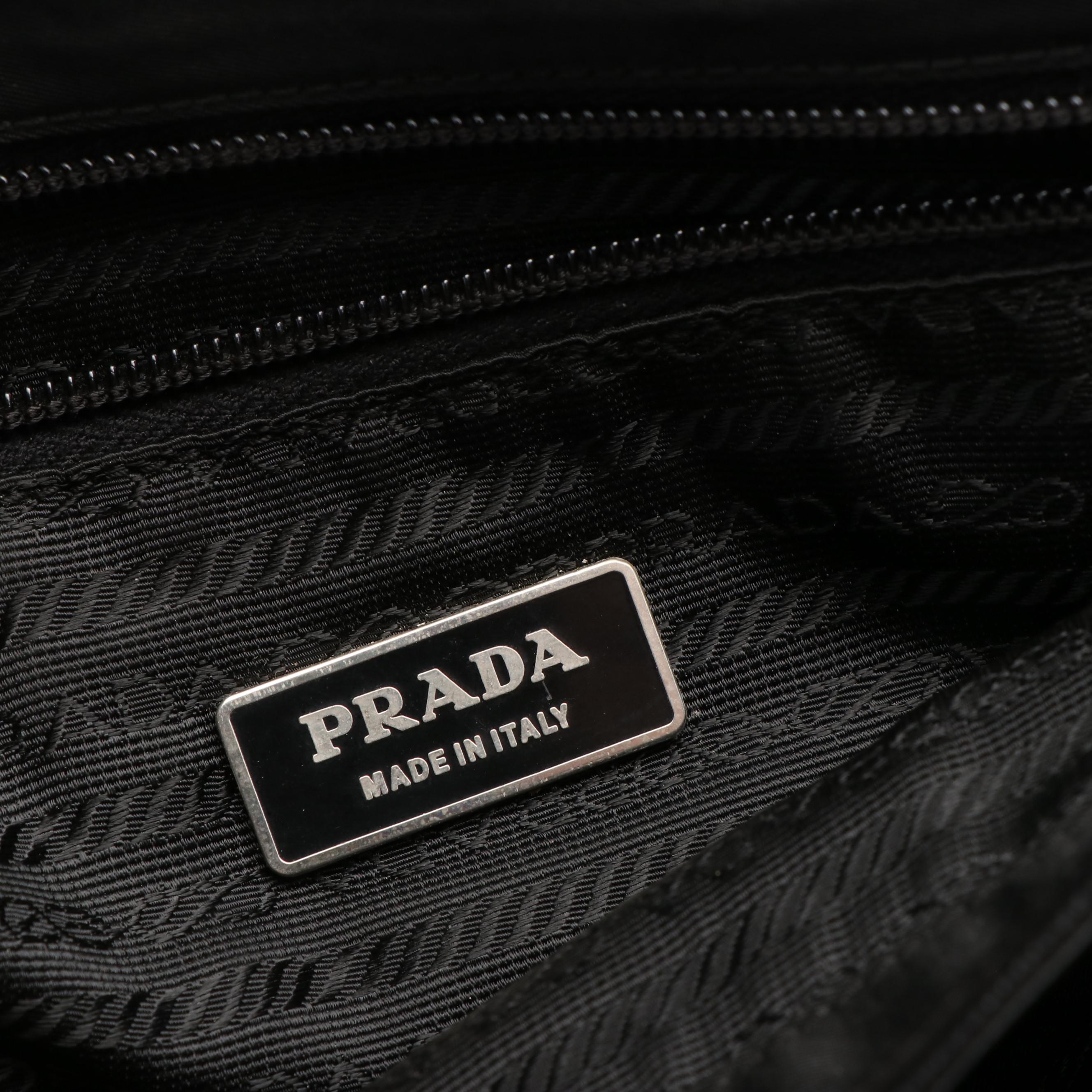 Prada Buckle Messenger Tessuto Bag Black Nylon
