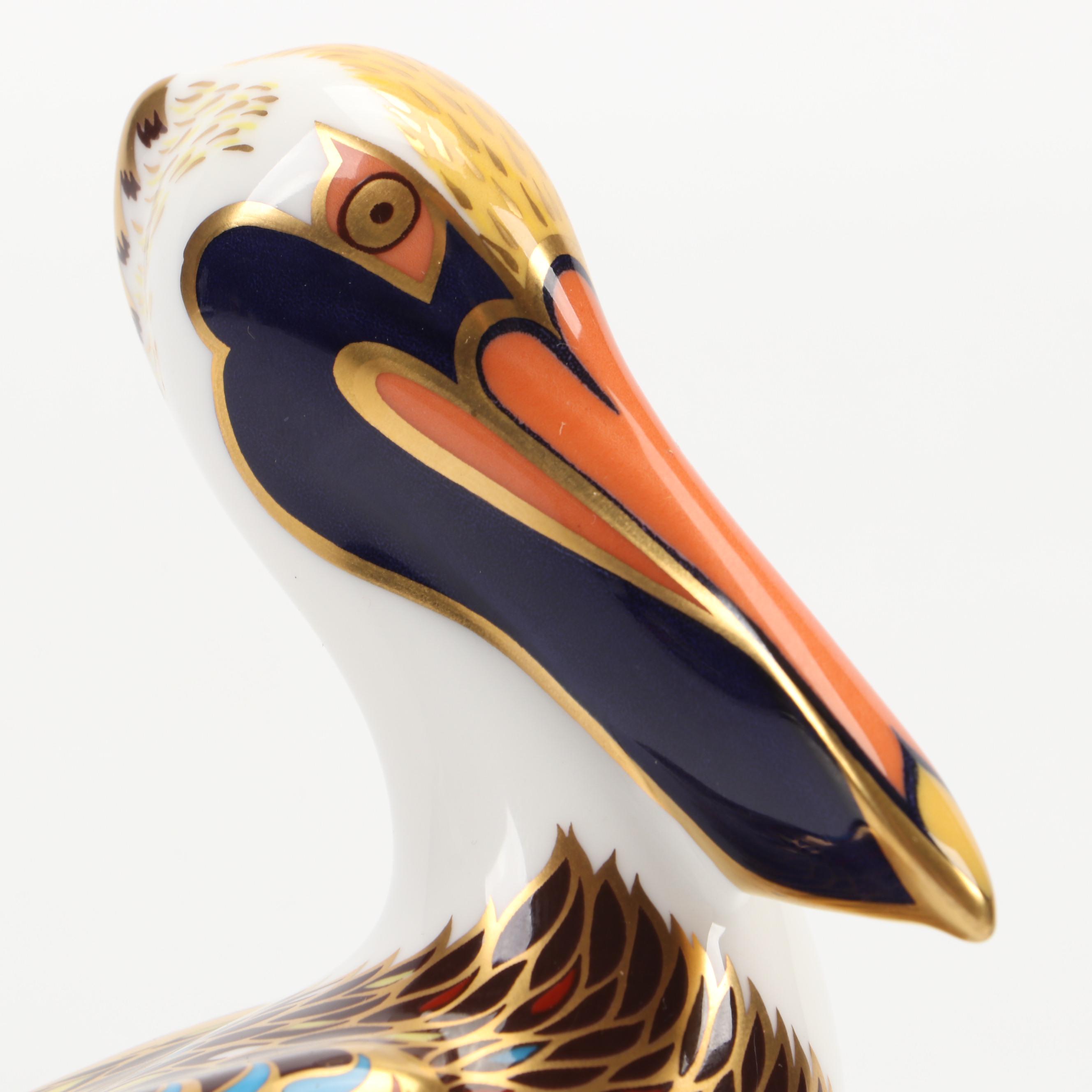 Royal Crown Derby "Imari" Bone China Pelican Figurine