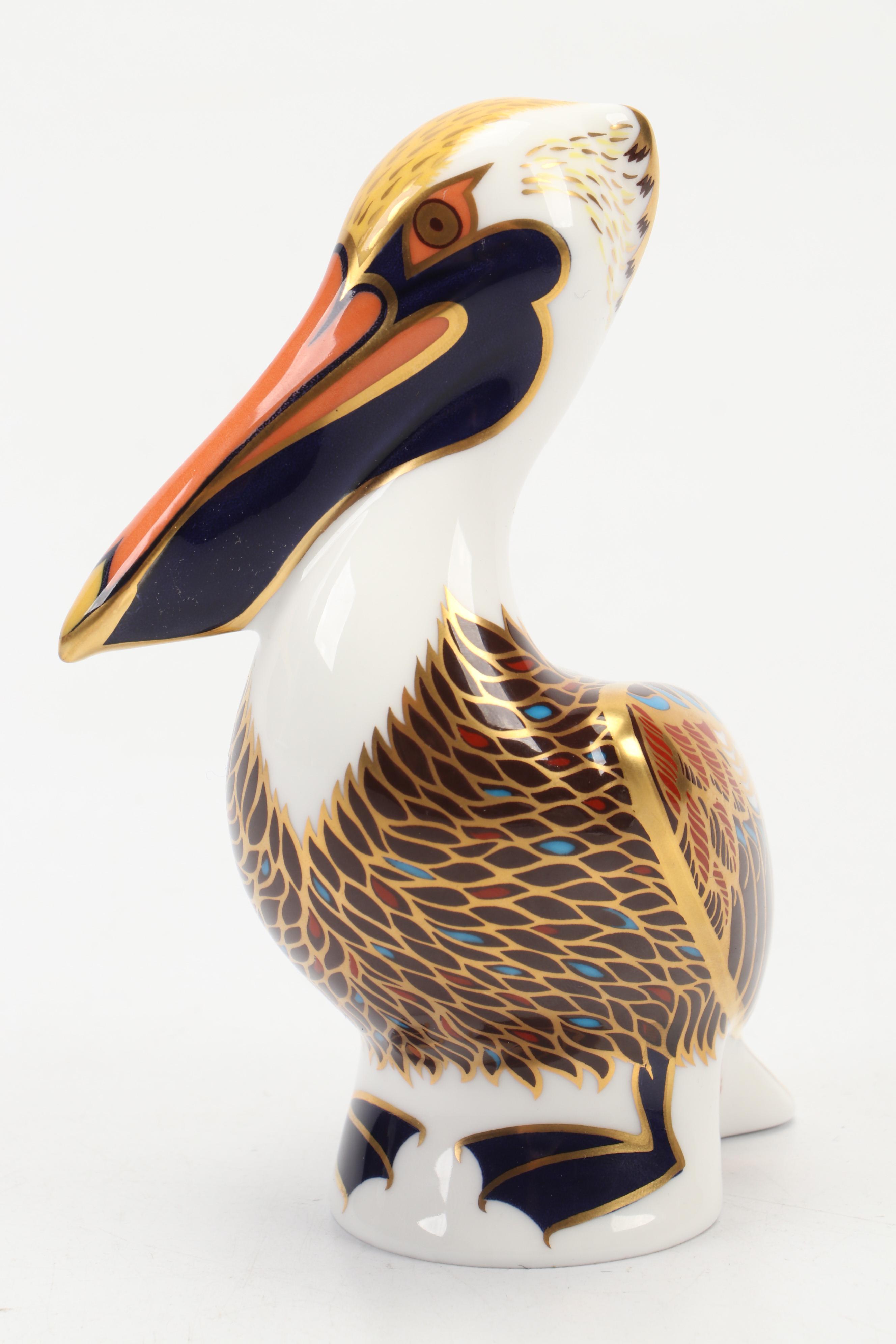 Royal Crown Derby "Imari" Bone China Pelican Figurine