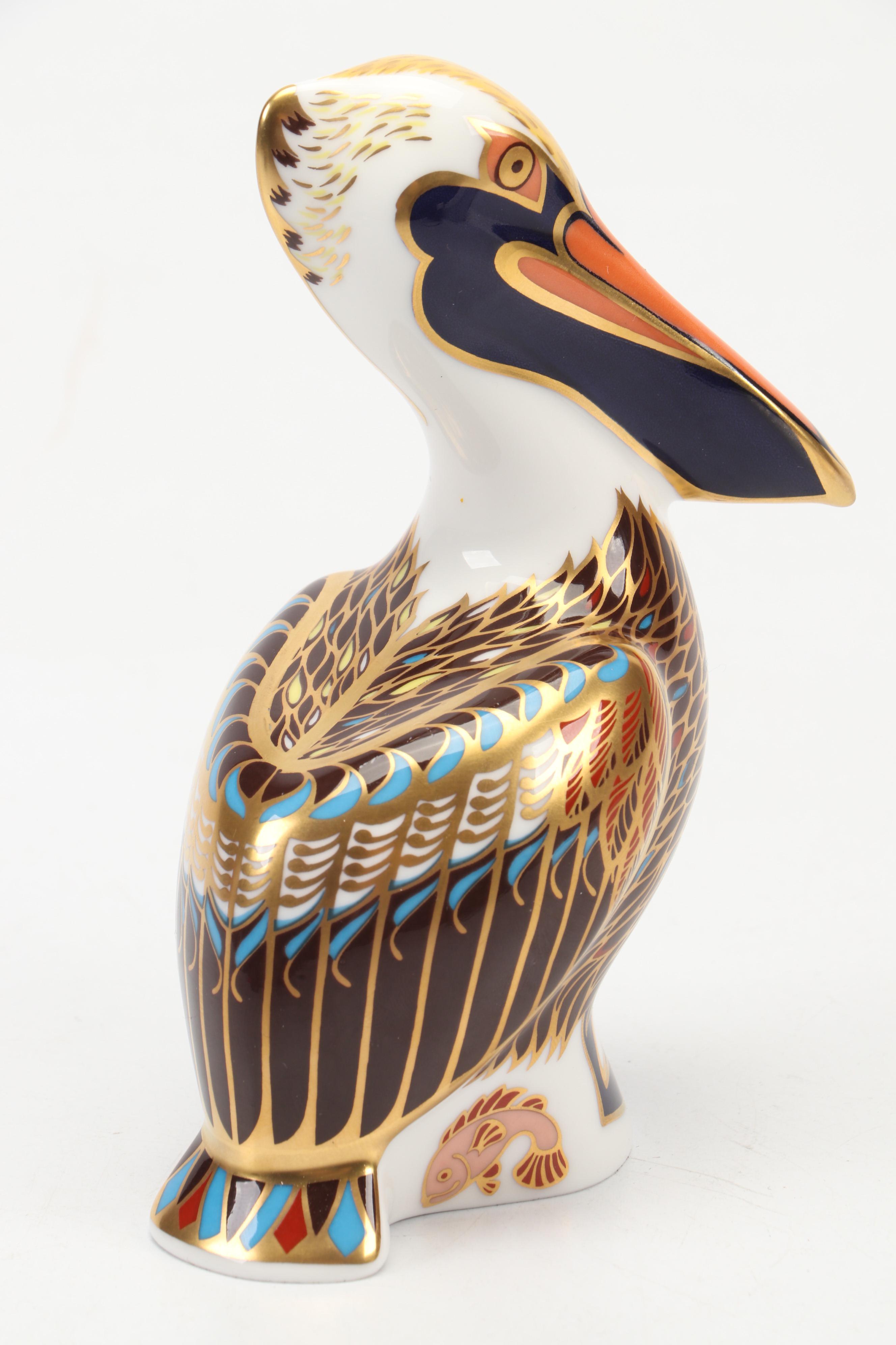 Royal Crown Derby "Imari" Bone China Pelican Figurine