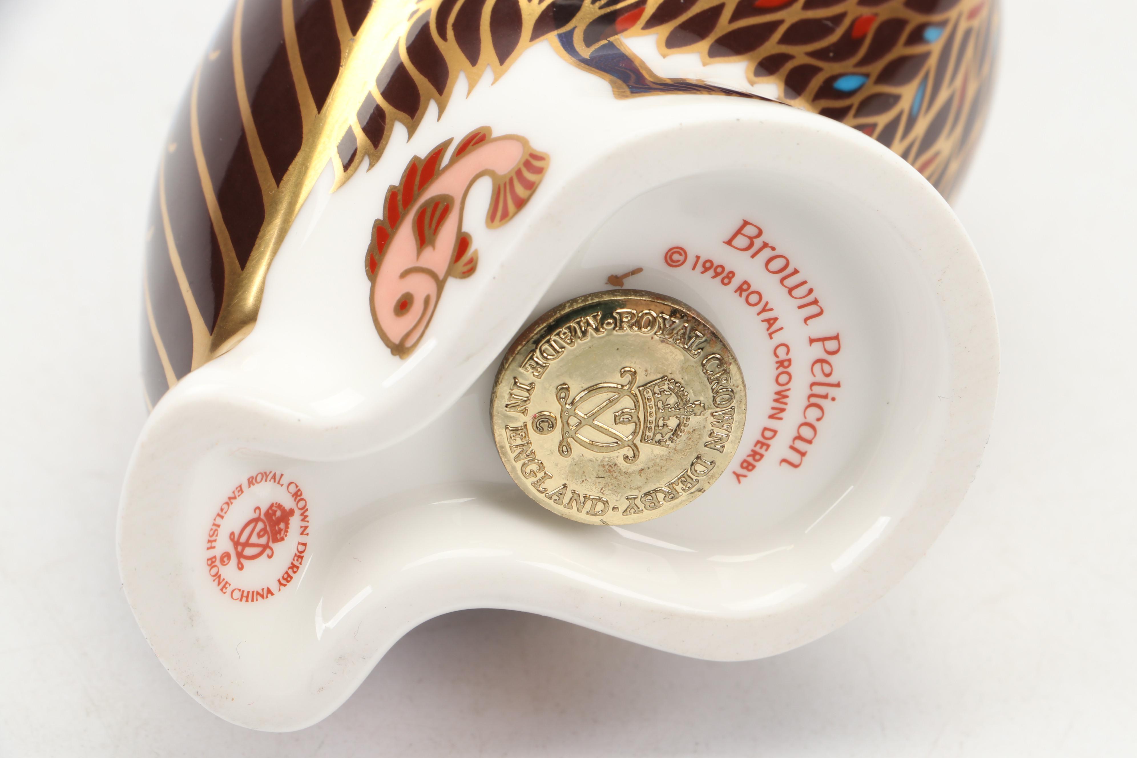 Royal Crown Derby "Imari" Bone China Pelican Figurine