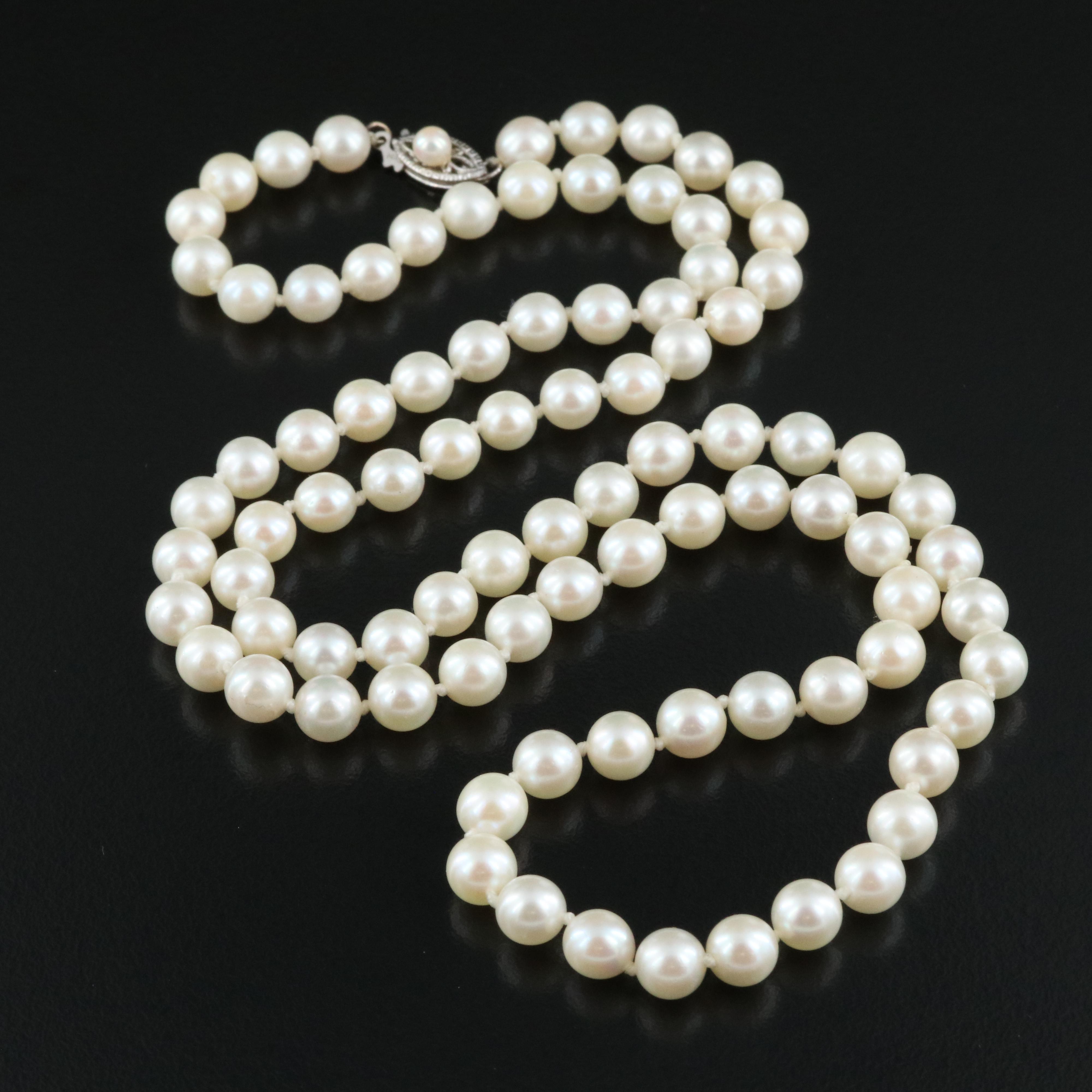 Pearl Necklace with 14K Clasp