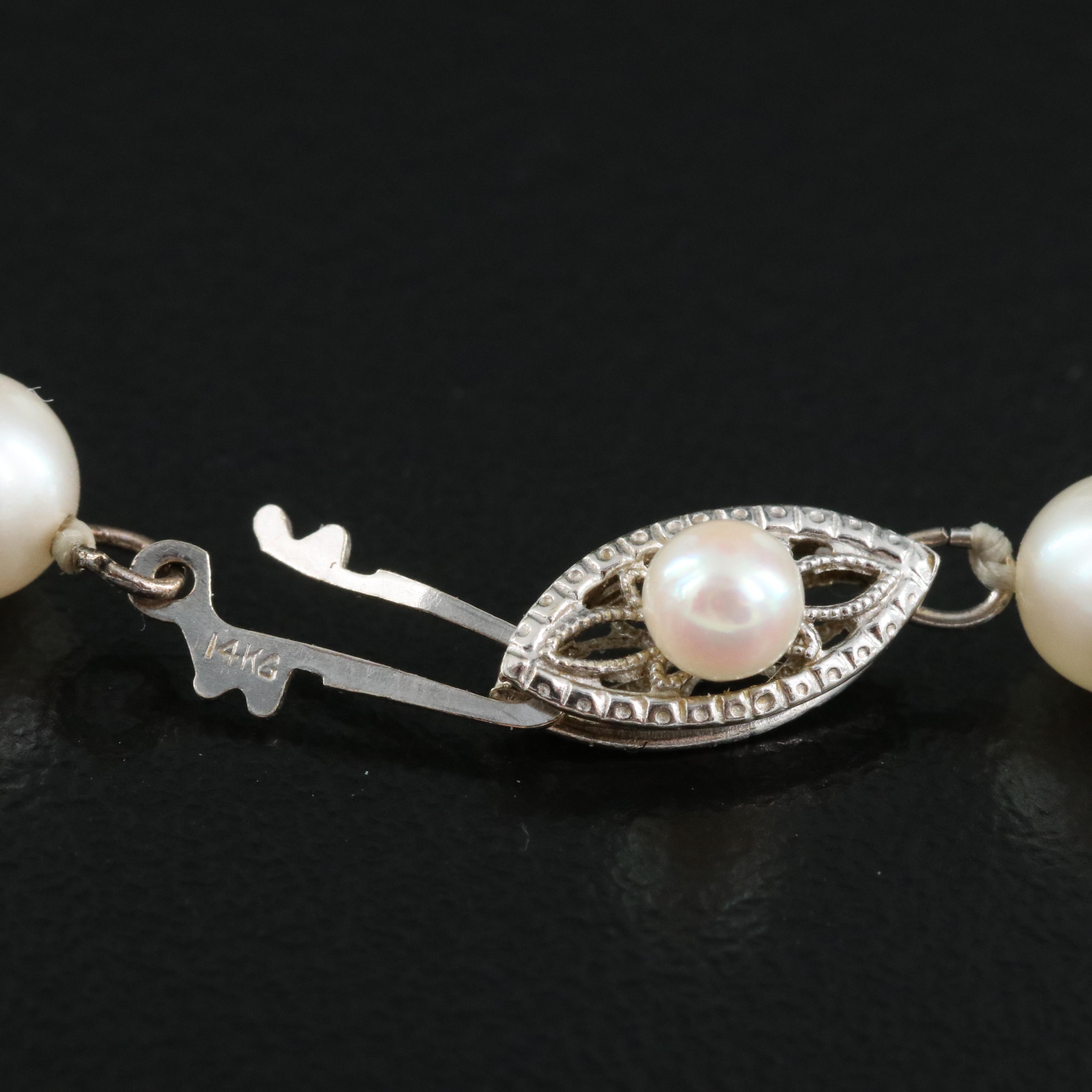 Pearl Necklace with 14K Clasp