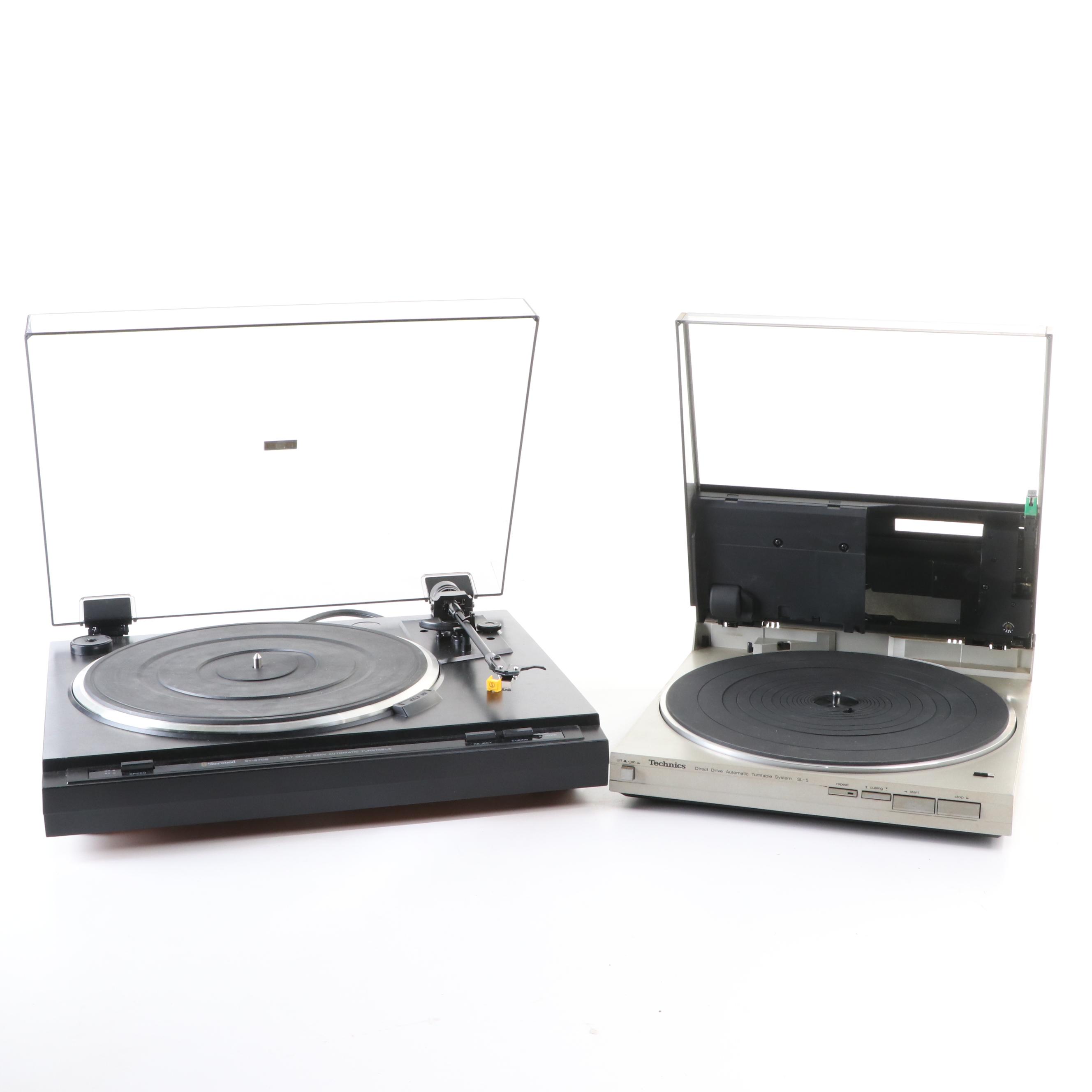 Technics Direct Drive Automatic SL-5 and Sherwood Belt Drive Turntables