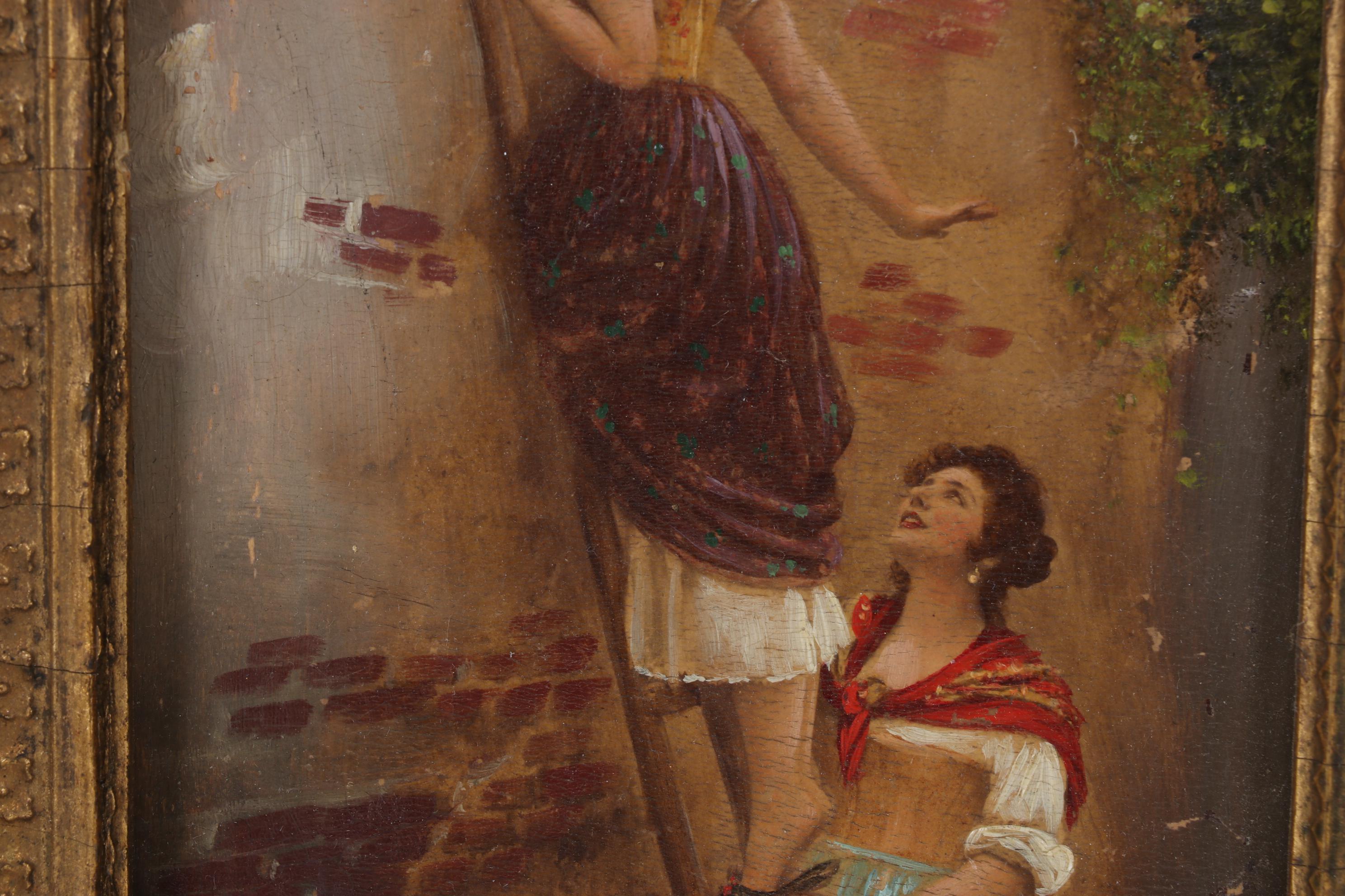 Oil Painting After Eugene de Blaas "The Curious," Early to Mid 20th century